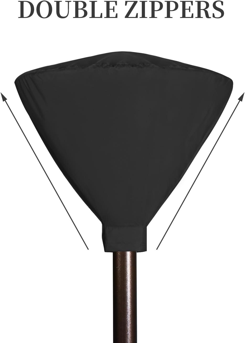 image:imageEasyGoing Patio Heater Cover with Zipper and Storage Bag Waterproof Outdoor Heater Cover Dustproof UVResisant WindResistant 89H x 33D x 19B CamelBlack