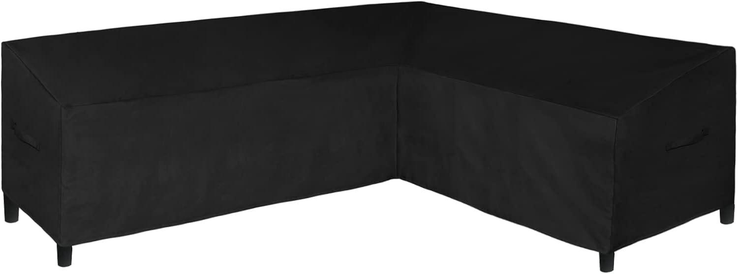 image:imageEasyGoing Patio VShaped Sectional Sofa Cover Waterproof Outdoor Sectional CoverHeavy Duty Garden Furniture Cover with Air Vent 89 L on Each Side x 335 D x 31 H BlackBlack