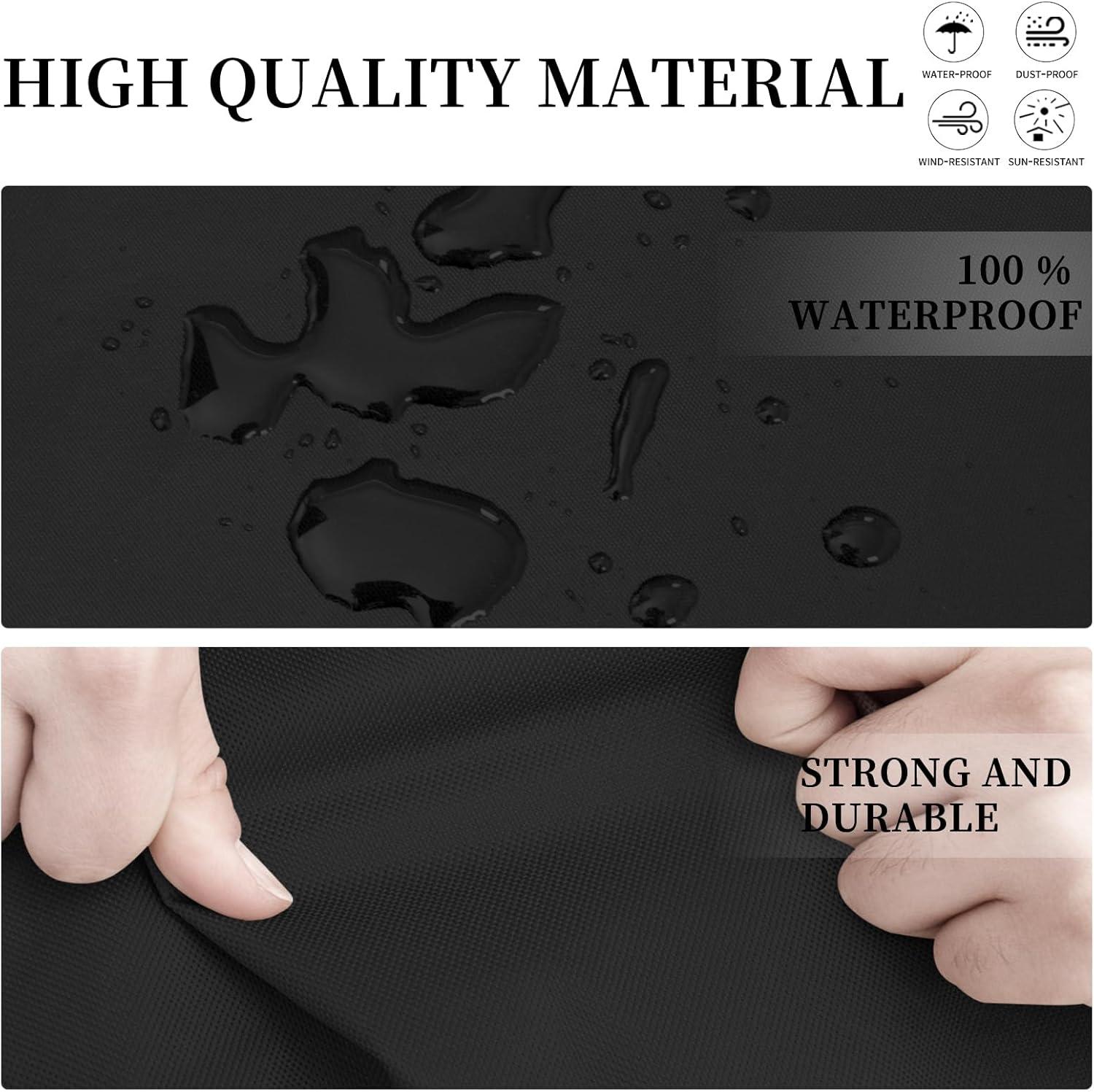 image:imageEasyGoing Patio VShaped Sectional Sofa Cover Waterproof Outdoor Sectional CoverHeavy Duty Garden Furniture Cover with Air Vent 89 L on Each Side x 335 D x 31 H BlackBlack