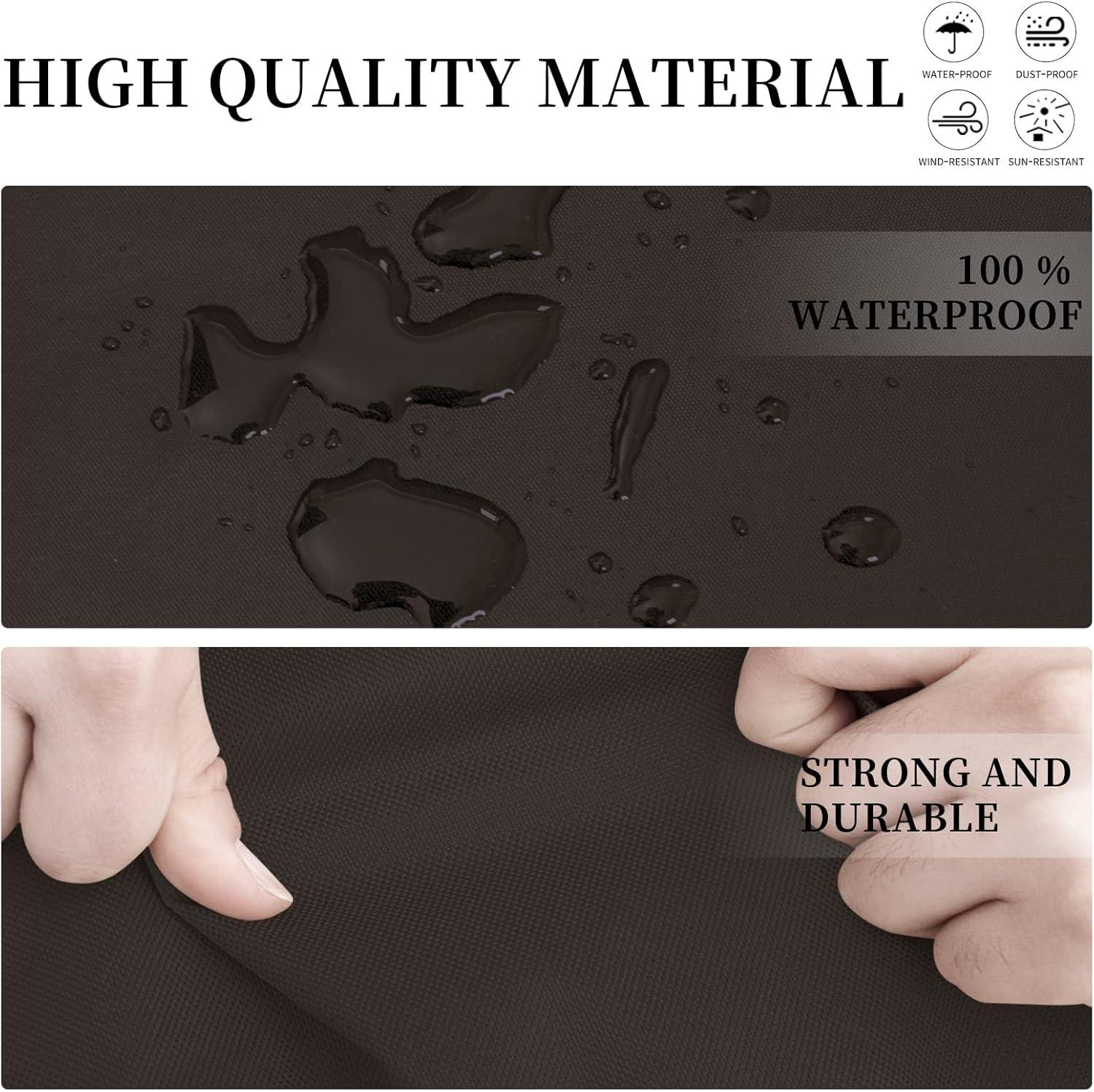 image:imageEasyGoing Patio VShaped Sectional Sofa Cover Waterproof Outdoor Sectional CoverHeavy Duty Garden Furniture Cover with Air Vent 89 L on Each Side x 335 D x 31 H BlackBeigeDark Brown