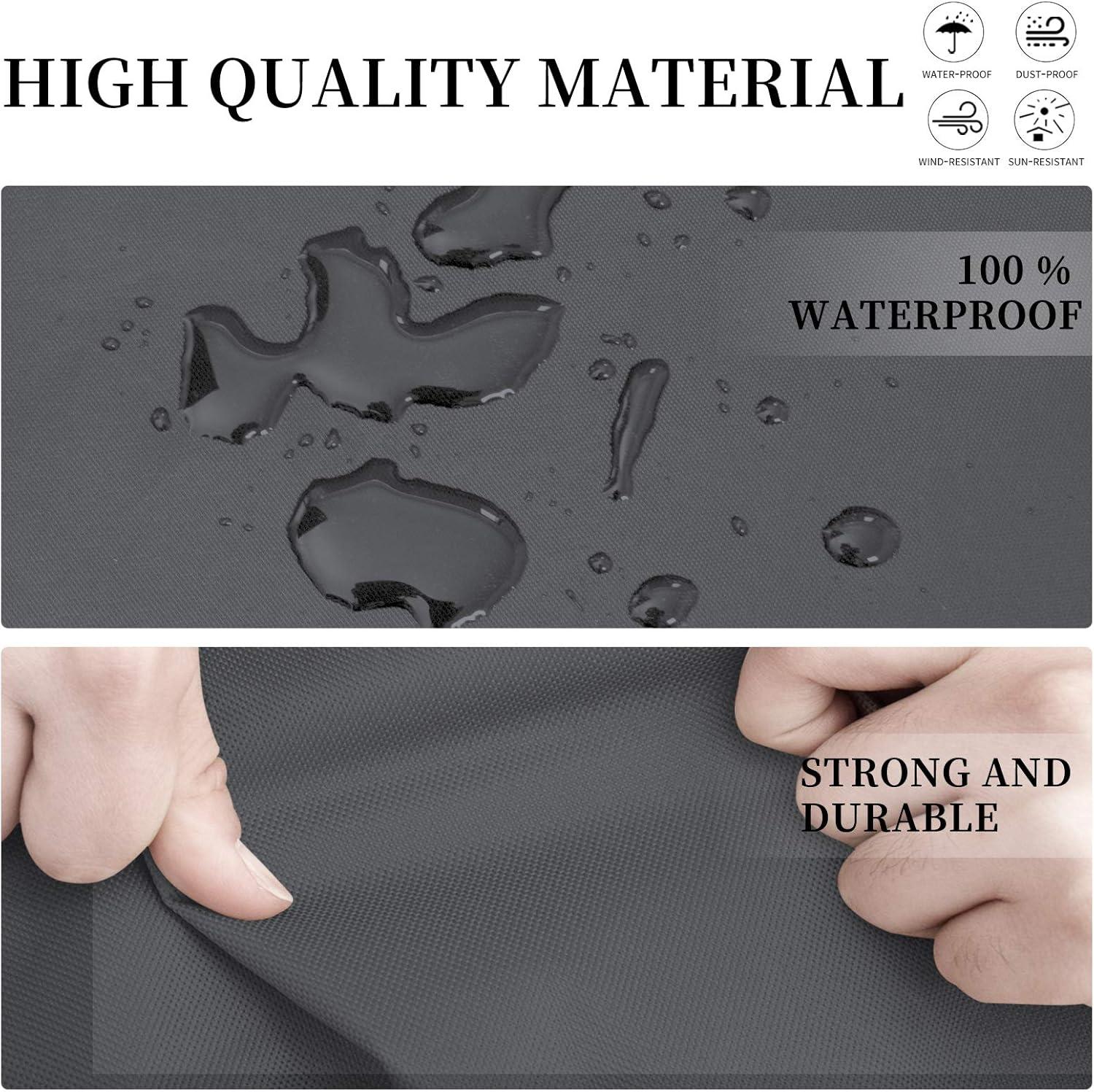 image:imageEasyGoing Patio VShaped Sectional Sofa Cover Waterproof Outdoor Sectional CoverHeavy Duty Garden Furniture Cover with Air Vent 89 L on Each Side x 335 D x 31 H BlackDark Gray