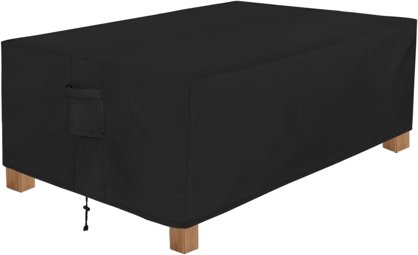 image:imageEasyGoing Rectangle Patio Furniture Cover Waterproof Outdoor Dining Table and Chair Cover AntiUV Outside Sectional Sofa Set Covers 110L x 84W x 28H BlackBlack