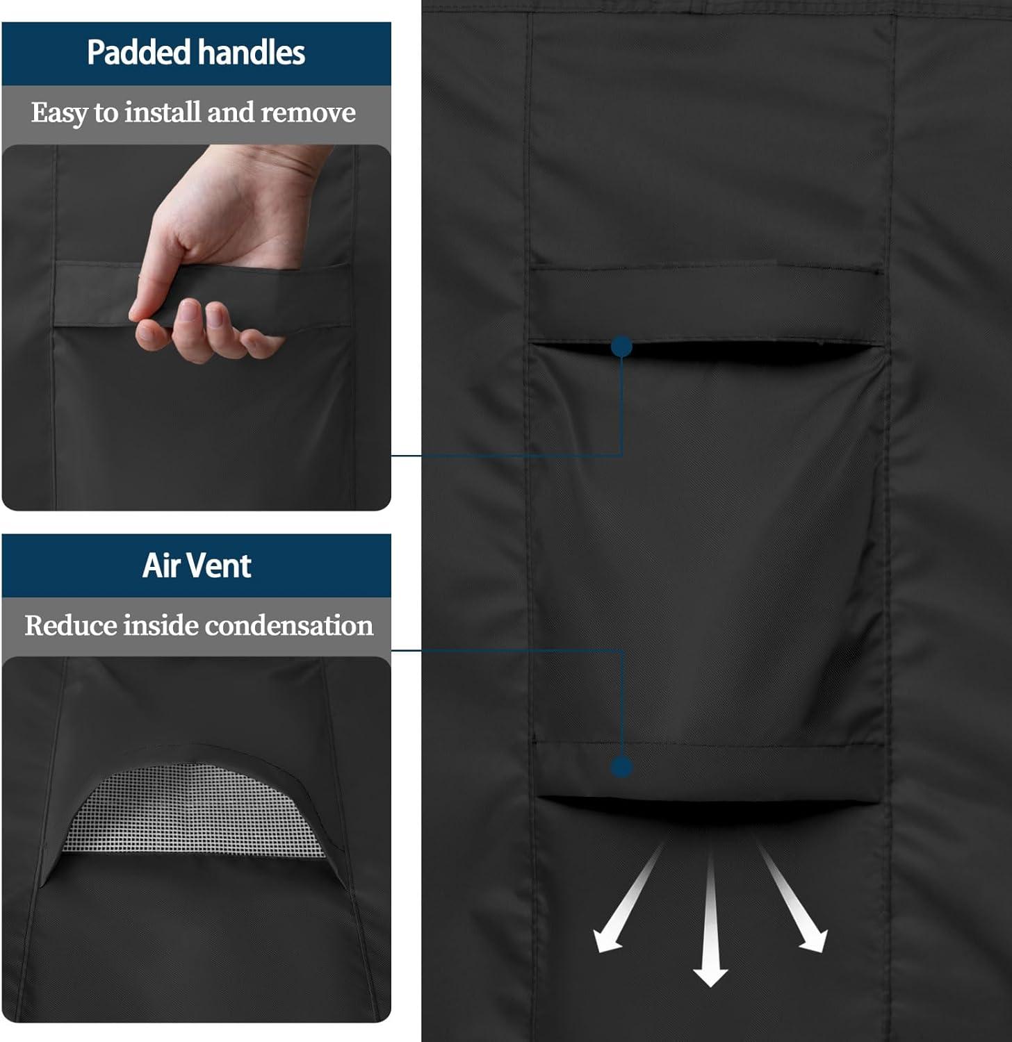 image:imageEasyGoing Rectangle Patio Furniture Cover Waterproof Outdoor Dining Table and Chair Cover AntiUV Outside Sectional Sofa Set Covers 110L x 84W x 28H BlackBlack
