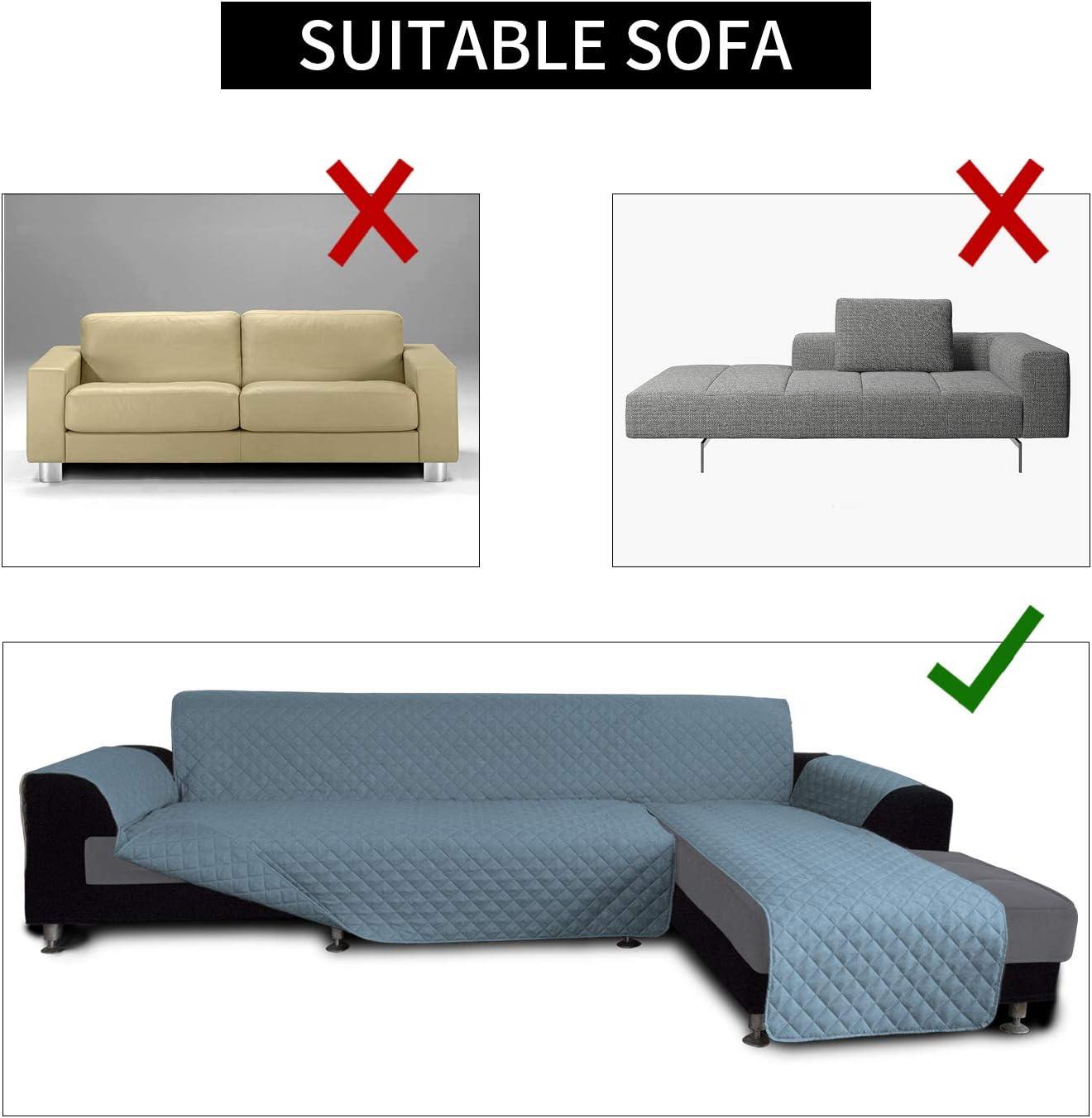 image:imageEasyGoing Sectional Couch Covers for Dogs L Shape Sofa Cover Reversible Sofa Slipcover Chaise Lounge Cover Furniture Protector Cover for Pets Dog Cat Large Dark GrayDark GrayLight BlueLight Blue