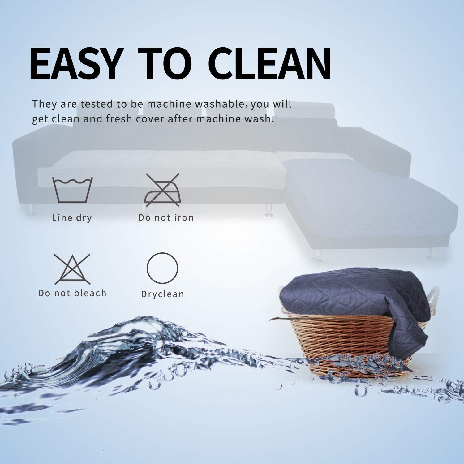 image:imageEasyGoing Sectional Couch Covers for Dogs L Shape Sofa Cover Reversible Sofa Slipcover Chaise Lounge Cover Furniture Protector Cover for Pets Dog Cat Large Dark GrayDark GrayDark BlueDark Blue