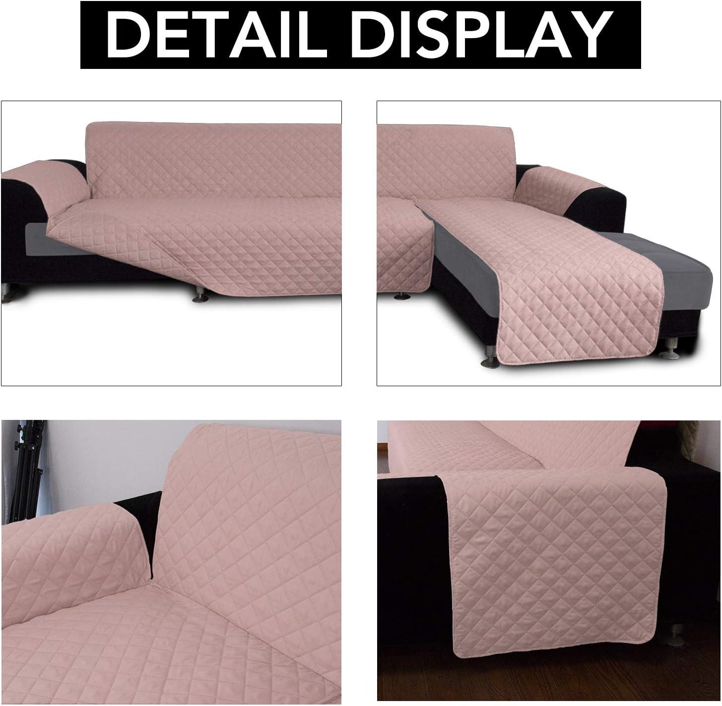 image:imageEasyGoing Sectional Couch Covers for Dogs L Shape Sofa Cover Reversible Sofa Slipcover Chaise Lounge Cover Furniture Protector Cover for Pets Dog Cat Large Dark GrayDark GrayPinkPink