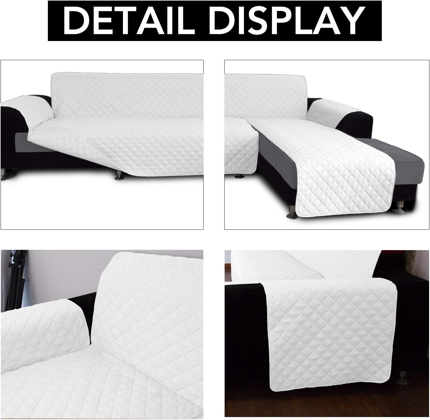 image:imageEasyGoing Sectional Couch Covers for Dogs L Shape Sofa Cover Reversible Sofa Slipcover Chaise Lounge Cover Furniture Protector Cover for Pets Dog Cat Large Dark GrayDark GrayWhiteWhite