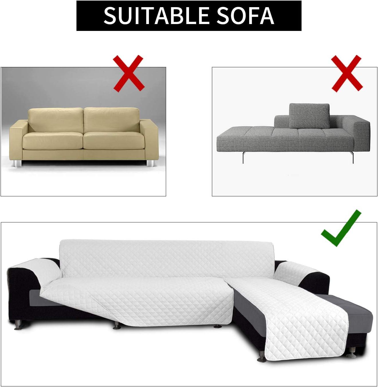 image:imageEasyGoing Sectional Couch Covers for Dogs L Shape Sofa Cover Reversible Sofa Slipcover Chaise Lounge Cover Furniture Protector Cover for Pets Dog Cat Large Dark GrayDark GrayWhiteWhite