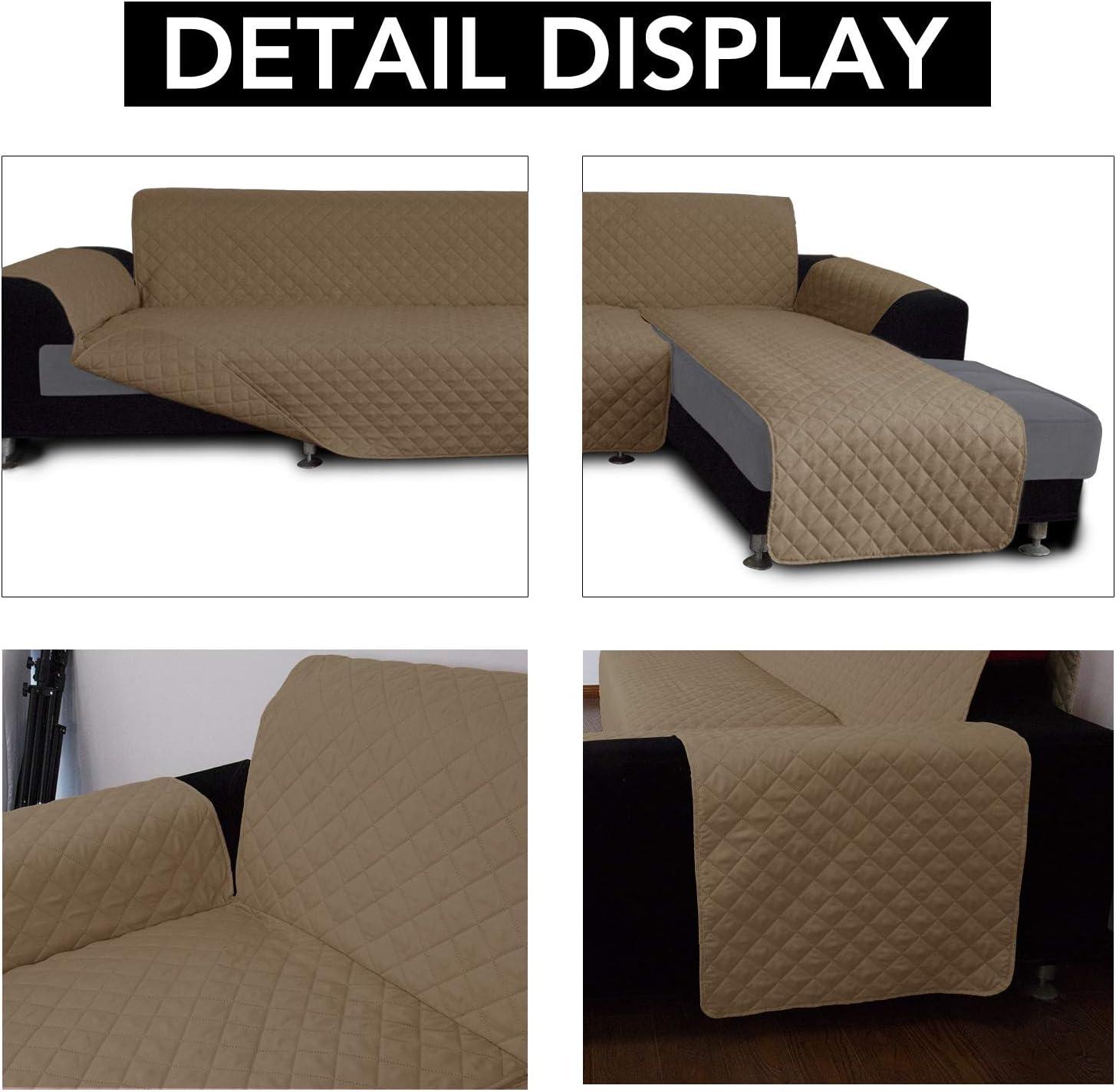 image:imageEasyGoing Sectional Couch Covers for Dogs L Shape Sofa Cover Reversible Sofa Slipcover Chaise Lounge Cover Furniture Protector Cover for Pets Dog Cat Large Dark GrayDark GrayCamelCamel
