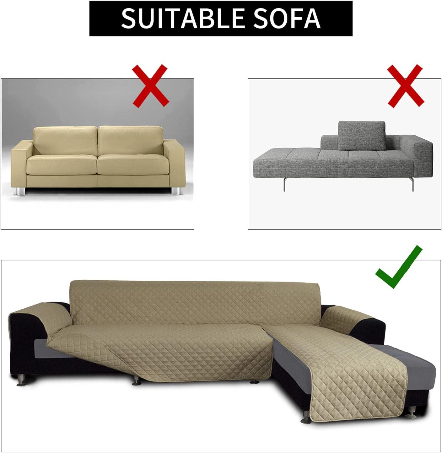 image:imageEasyGoing Sectional Couch Covers for Dogs L Shape Sofa Cover Reversible Sofa Slipcover Chaise Lounge Cover Furniture Protector Cover for Pets Dog Cat Large Dark GrayDark GrayBeigeBeige