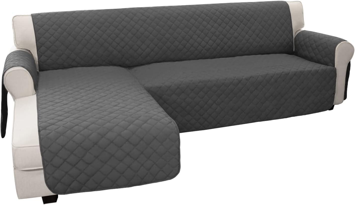 image:imageEasyGoing Sectional Couch Covers for Dogs L Shape Sofa Cover Reversible Sofa Slipcover Chaise Lounge Cover Furniture Protector Cover for Pets Dog Cat Large Dark GrayDark GrayDark GrayDark Gray