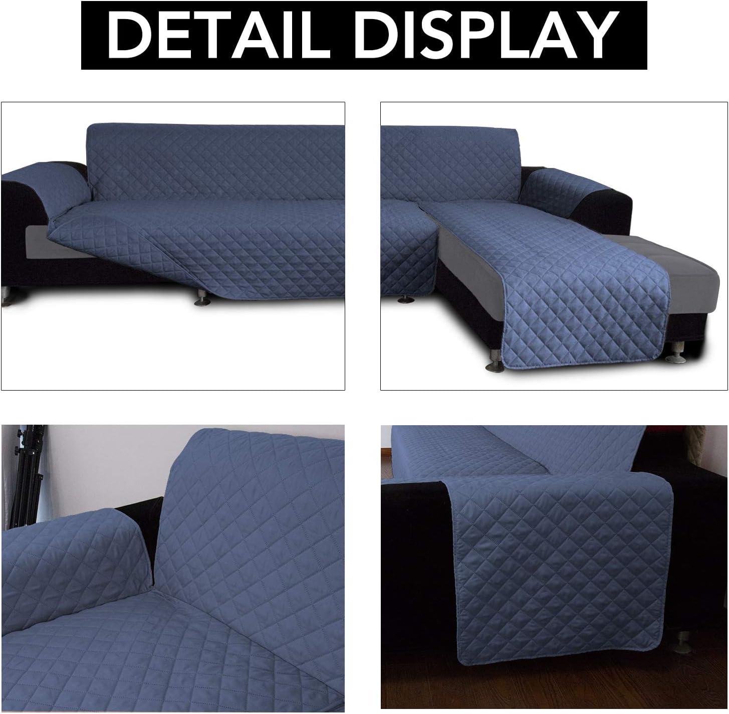 image:imageEasyGoing Sectional Couch Covers for Dogs L Shape Sofa Cover Reversible Sofa Slipcover Chaise Lounge Cover Furniture Protector Cover for Pets Dog Cat Large Dark GrayDark GrayDark BlueDark Blue