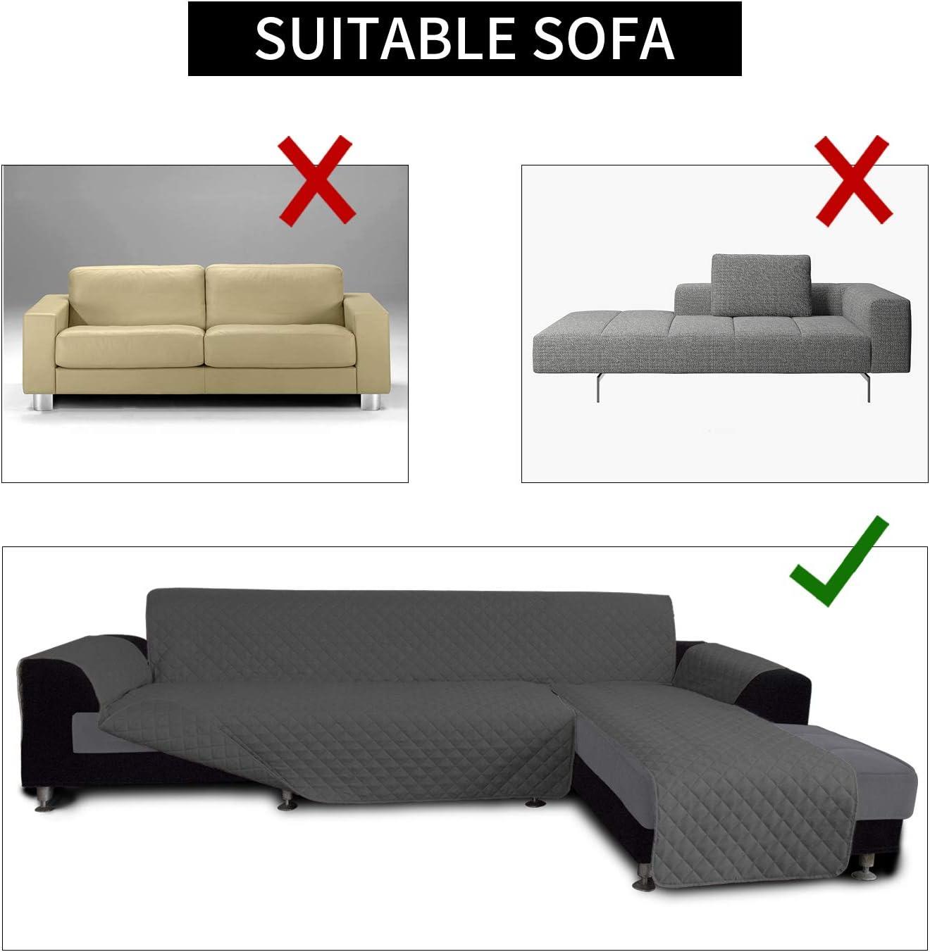 image:imageEasyGoing Sectional Couch Covers for Dogs L Shape Sofa Cover Reversible Sofa Slipcover Chaise Lounge Cover Furniture Protector Cover for Pets Dog Cat Large Dark GrayDark GrayDark GrayDark Gray