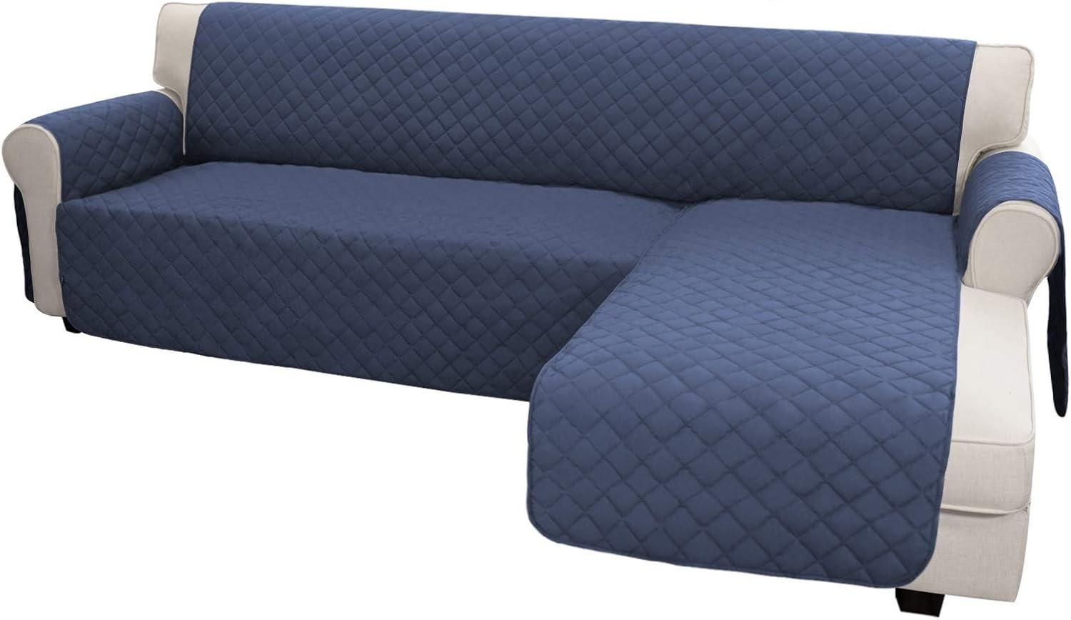 image:imageEasyGoing Sectional Couch Covers for Dogs L Shape Sofa Cover Reversible Sofa Slipcover Chaise Lounge Cover Furniture Protector Cover for Pets Dog Cat Large Dark GrayDark GrayDark BlueDark Blue