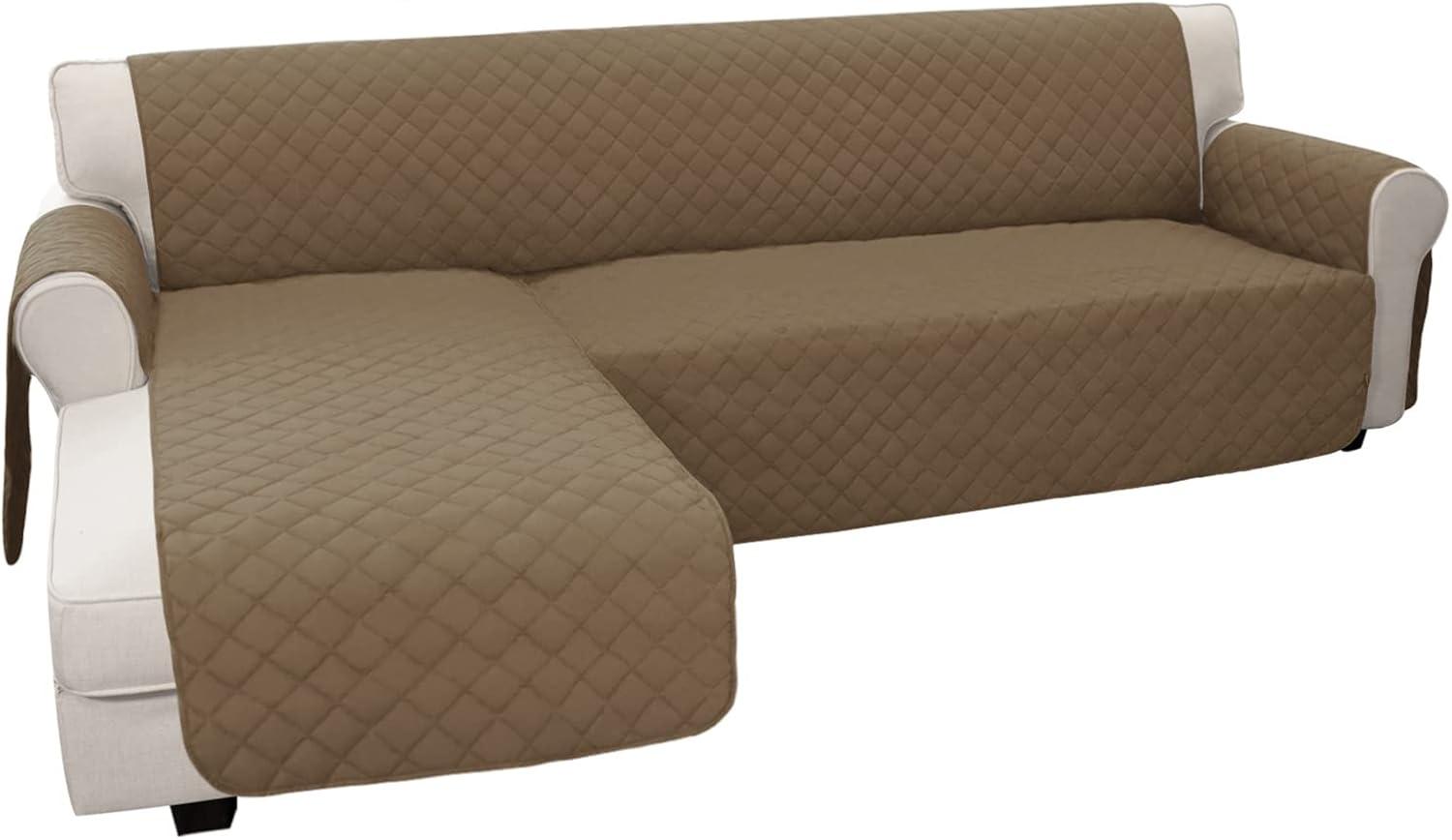 image:imageEasyGoing Sectional Couch Covers for Dogs L Shape Sofa Cover Reversible Sofa Slipcover Chaise Lounge Cover Furniture Protector Cover for Pets Dog Cat Large Dark GrayDark GrayCamelCamel