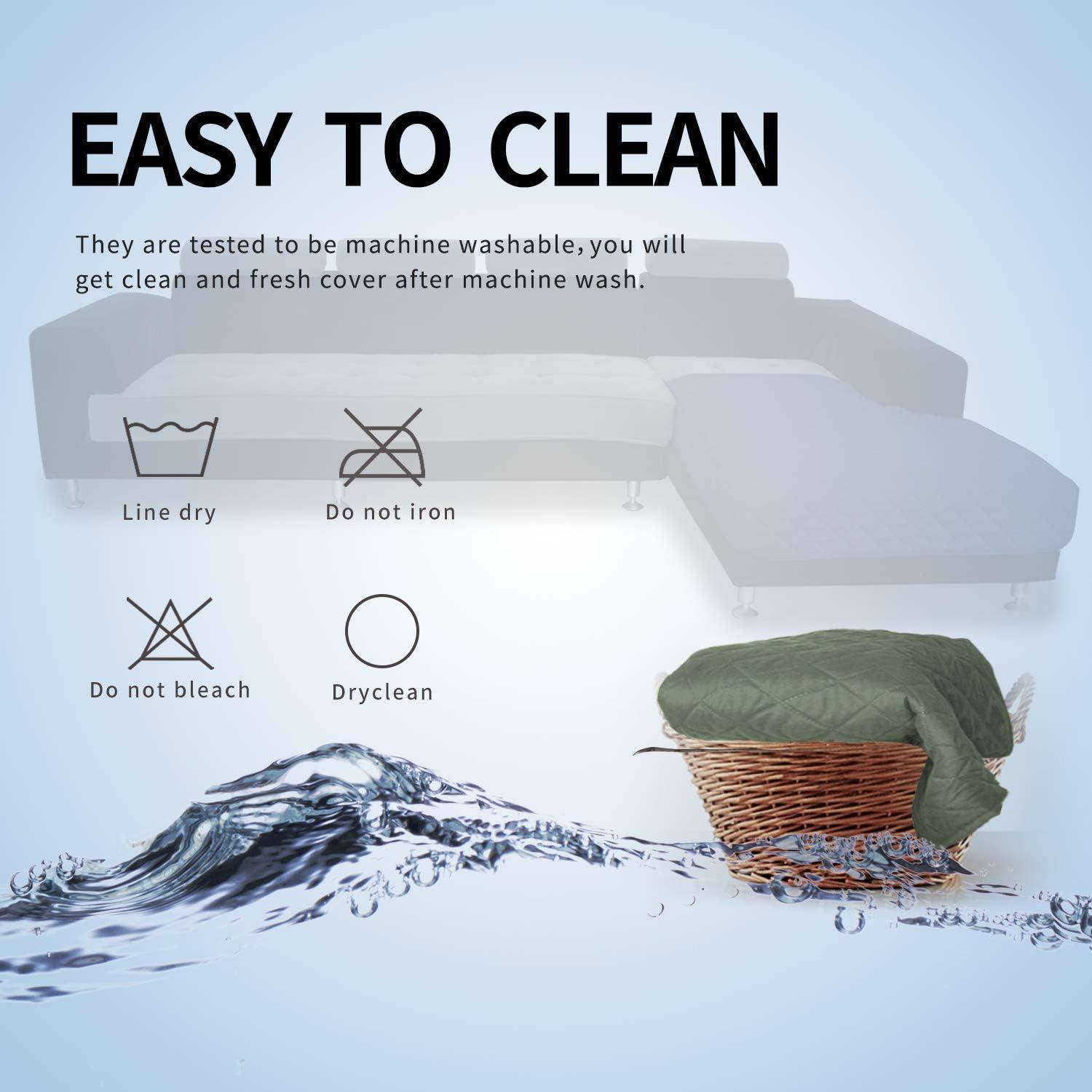 image:imageEasyGoing Sectional Couch Covers for Dogs L Shape Sofa Cover Reversible Sofa Slipcover Chaise Lounge Cover Furniture Protector Cover for Pets Dog Cat Large Dark GrayDark GrayGreyish GreenGreyish Green
