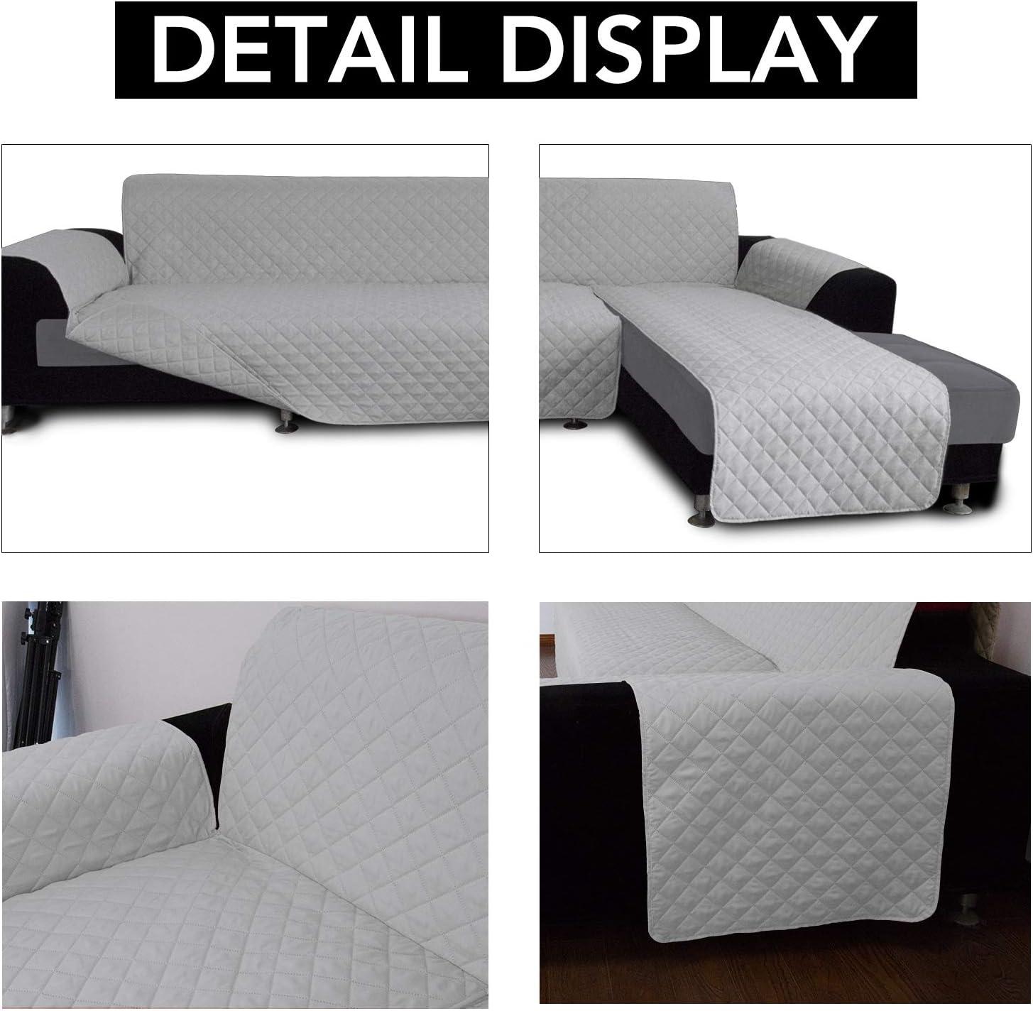 image:imageEasyGoing Sectional Couch Covers for Dogs L Shape Sofa Cover Reversible Sofa Slipcover Chaise Lounge Cover Furniture Protector Cover for Pets Dog Cat Large Dark GrayDark GrayLight GrayLight Gray