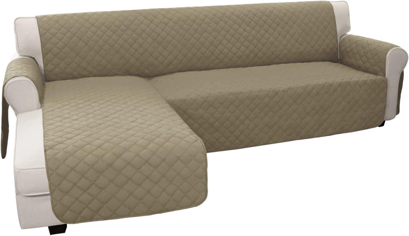 image:imageEasyGoing Sectional Couch Covers for Dogs L Shape Sofa Cover Reversible Sofa Slipcover Chaise Lounge Cover Furniture Protector Cover for Pets Dog Cat Large Dark GrayDark GrayBeigeBeige