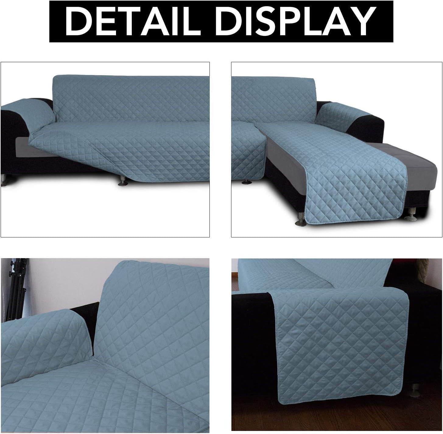 image:imageEasyGoing Sectional Couch Covers for Dogs L Shape Sofa Cover Reversible Sofa Slipcover Chaise Lounge Cover Furniture Protector Cover for Pets Dog Cat Large Dark GrayDark GrayLight BlueLight Blue