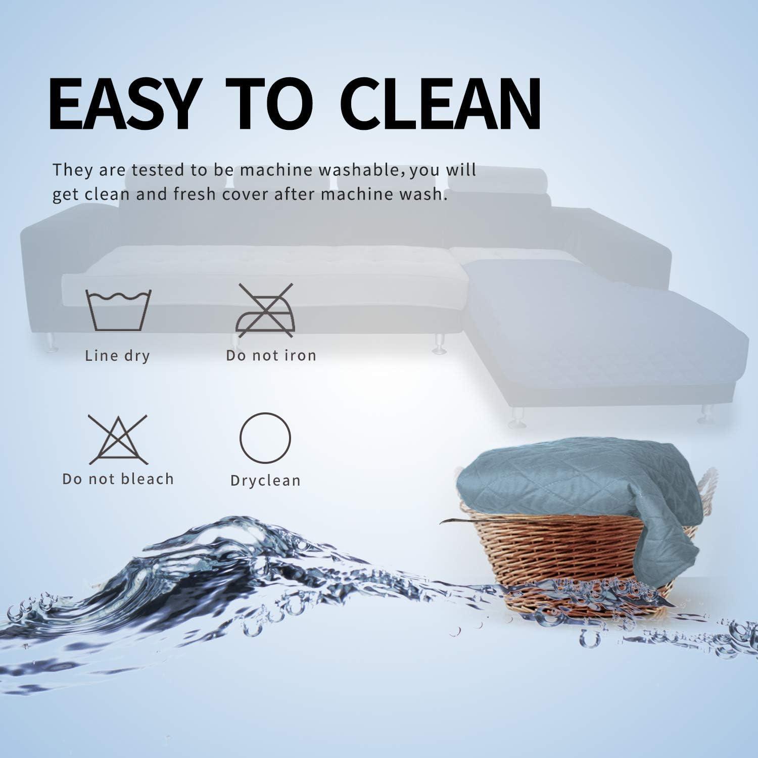 image:imageEasyGoing Sectional Couch Covers for Dogs L Shape Sofa Cover Reversible Sofa Slipcover Chaise Lounge Cover Furniture Protector Cover for Pets Dog Cat Large Dark GrayDark GrayLight BlueLight Blue