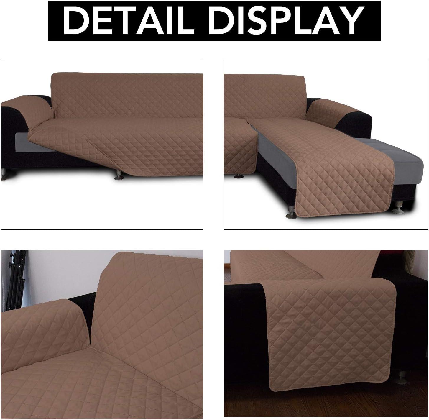 image:imageEasyGoing Sectional Couch Covers for Dogs L Shape Sofa Cover Reversible Sofa Slipcover Chaise Lounge Cover Furniture Protector Cover for Pets Dog Cat Large Dark GrayDark GrayBrownBrown