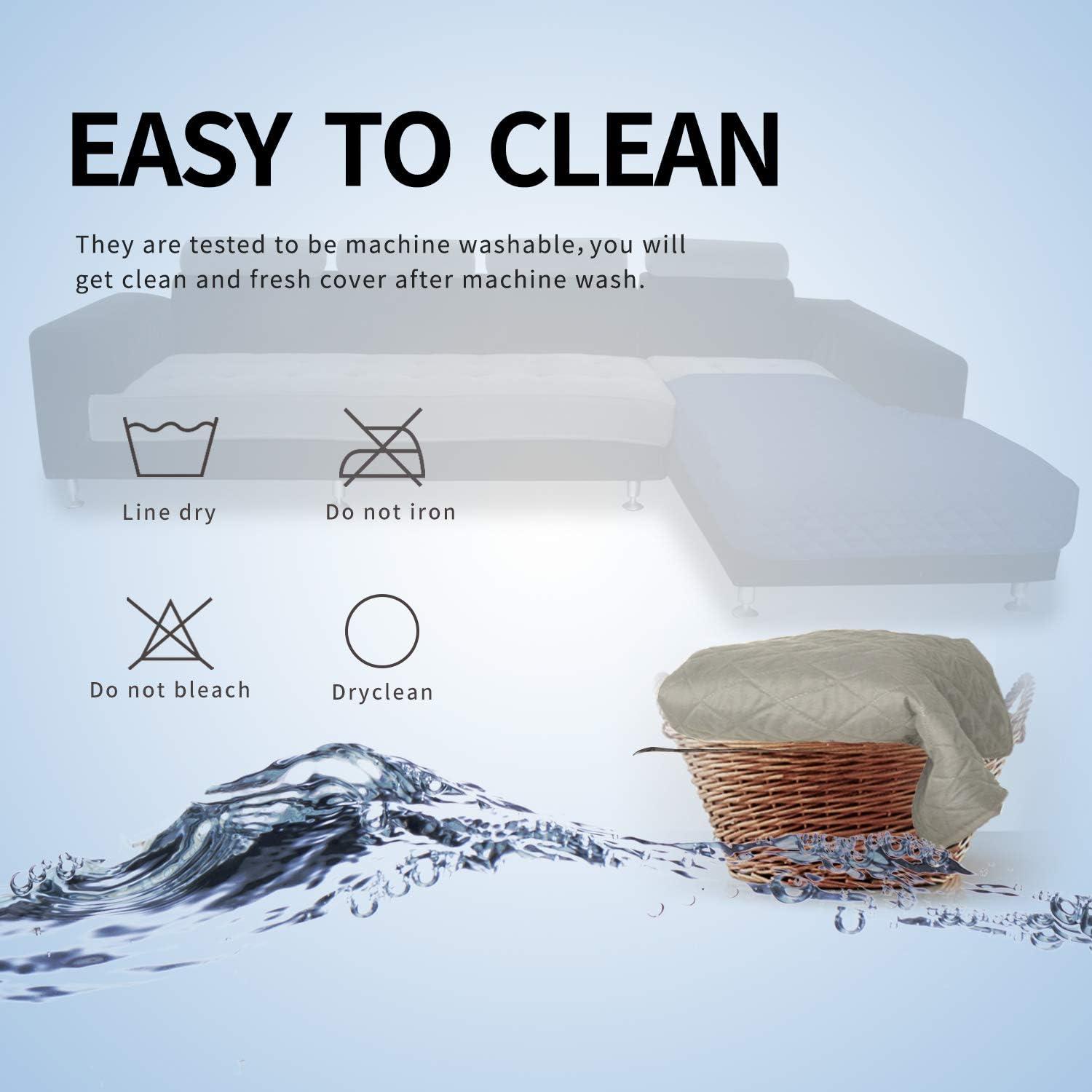 image:imageEasyGoing Sectional Couch Covers for Dogs L Shape Sofa Cover Reversible Sofa Slipcover Chaise Lounge Cover Furniture Protector Cover for Pets Dog Cat Large Dark GrayDark GrayBeigeBeige