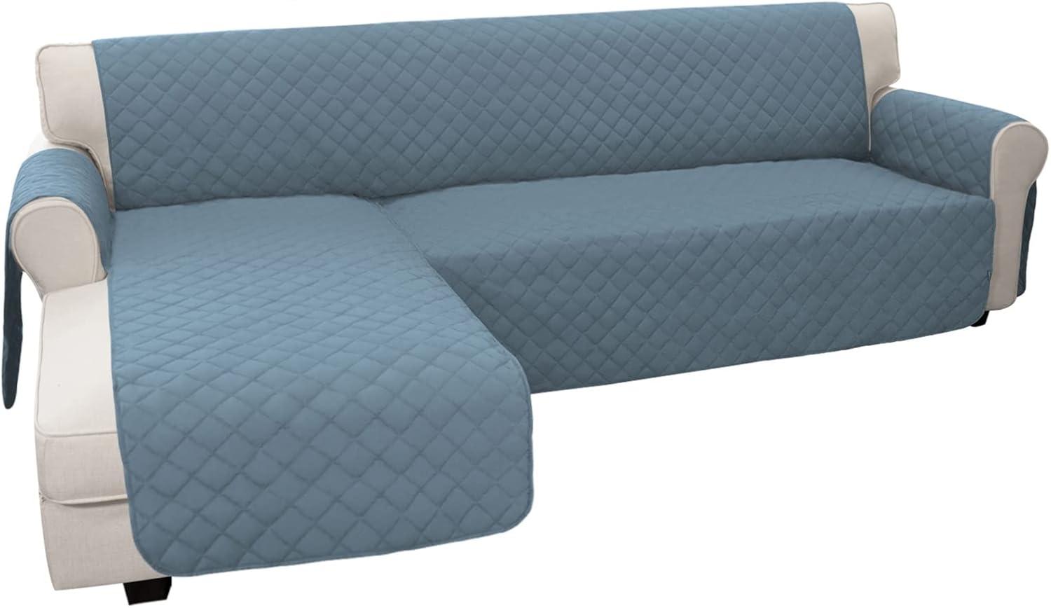 image:imageEasyGoing Sectional Couch Covers for Dogs L Shape Sofa Cover Reversible Sofa Slipcover Chaise Lounge Cover Furniture Protector Cover for Pets Dog Cat Large Dark GrayDark GrayLight BlueLight Blue