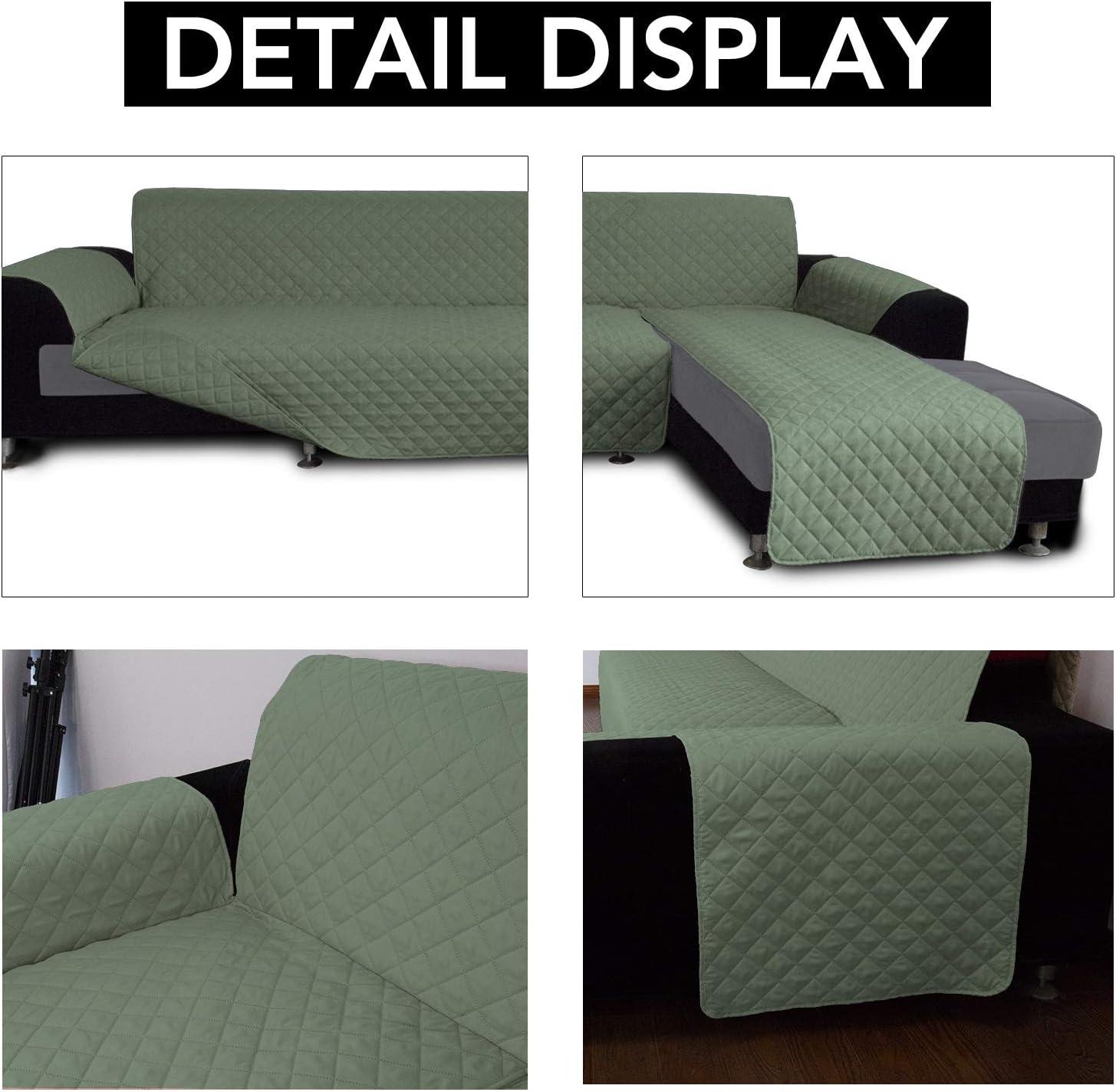 image:imageEasyGoing Sectional Couch Covers for Dogs L Shape Sofa Cover Reversible Sofa Slipcover Chaise Lounge Cover Furniture Protector Cover for Pets Dog Cat Large Dark GrayDark GrayGreyish GreenGreyish Green