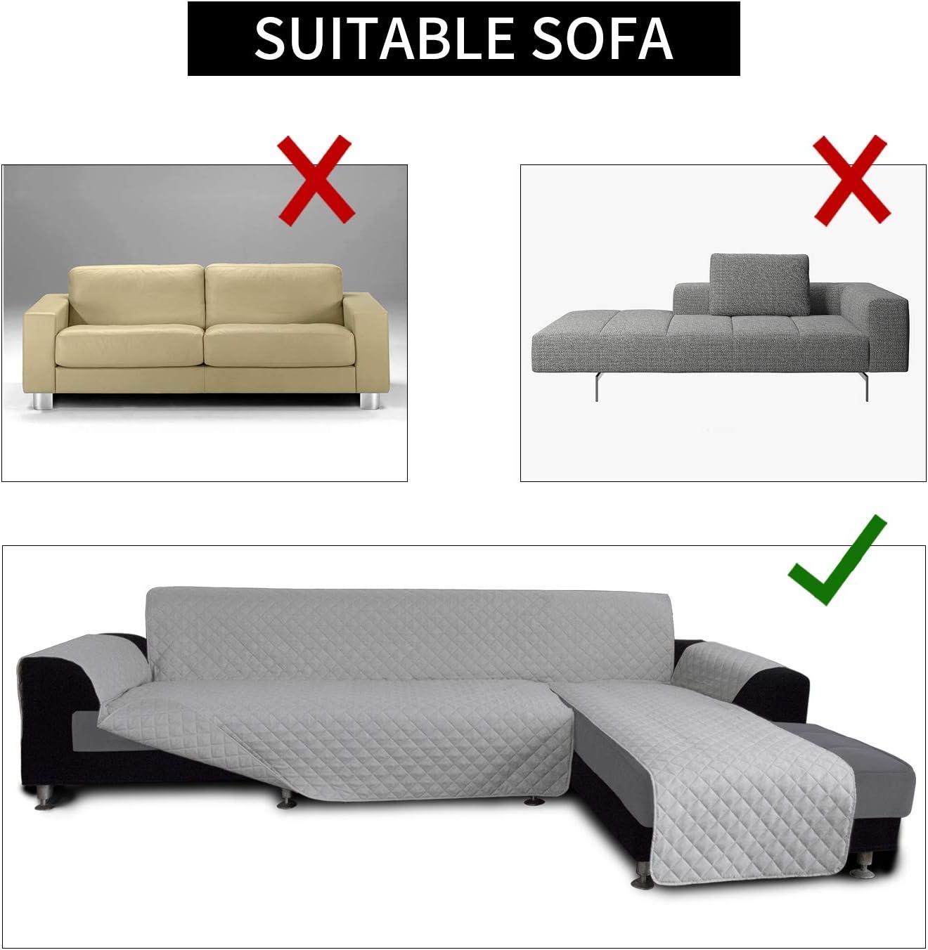 image:imageEasyGoing Sectional Couch Covers for Dogs L Shape Sofa Cover Reversible Sofa Slipcover Chaise Lounge Cover Furniture Protector Cover for Pets Dog Cat Large Dark GrayDark GrayLight GrayLight Gray