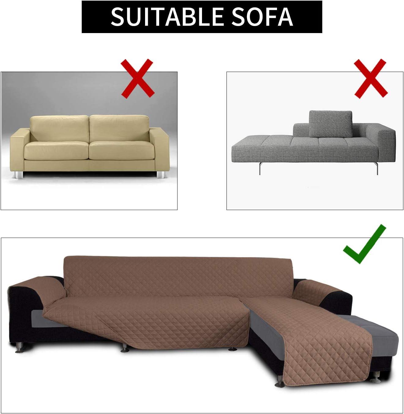 image:imageEasyGoing Sectional Couch Covers for Dogs L Shape Sofa Cover Reversible Sofa Slipcover Chaise Lounge Cover Furniture Protector Cover for Pets Dog Cat Large Dark GrayDark GrayBrownBrown