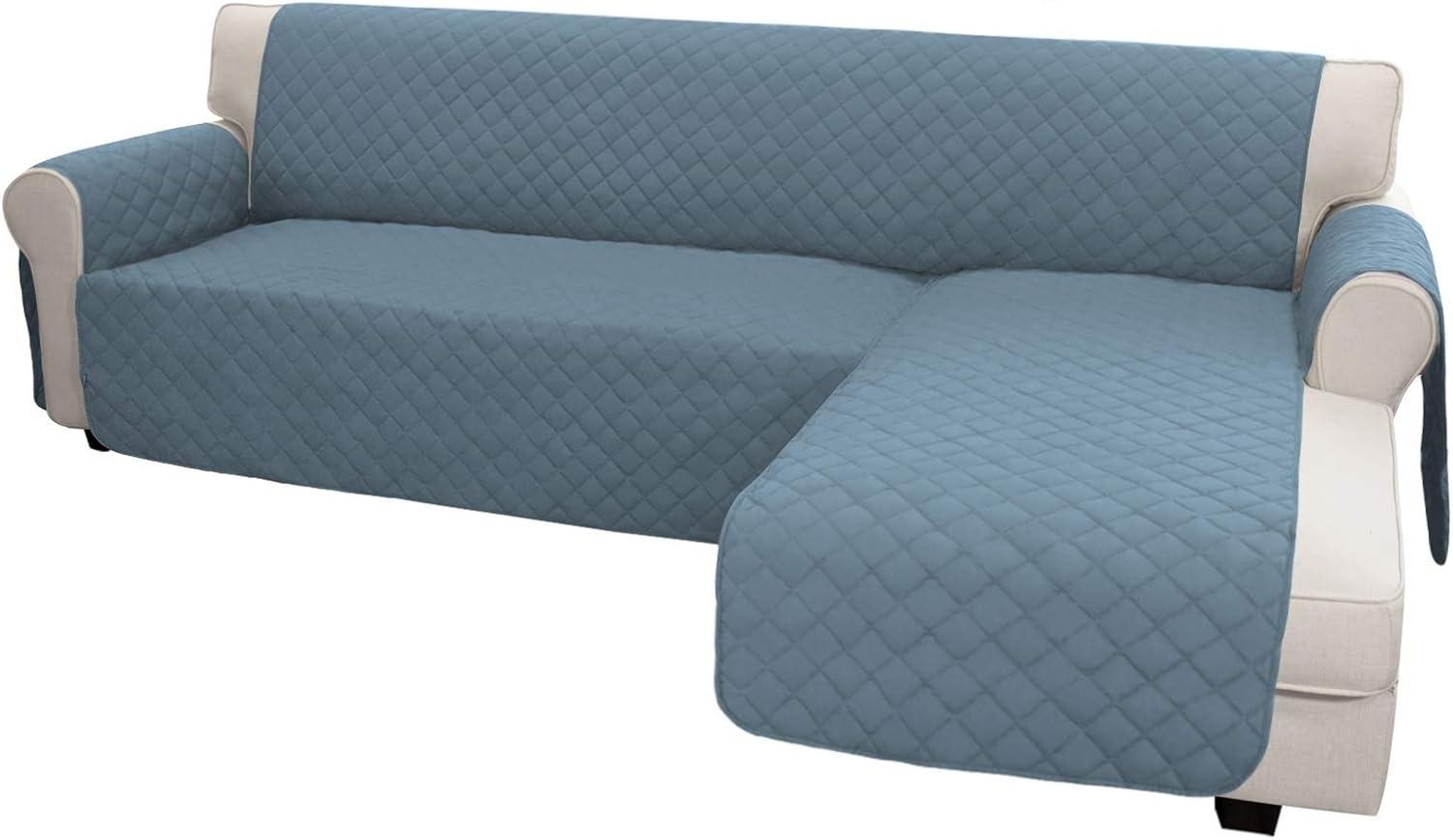 image:imageEasyGoing Sectional Couch Covers for Dogs L Shape Sofa Cover Reversible Sofa Slipcover Chaise Lounge Cover Furniture Protector Cover for Pets Dog Cat Large Dark GrayDark GrayLight BlueLight Blue