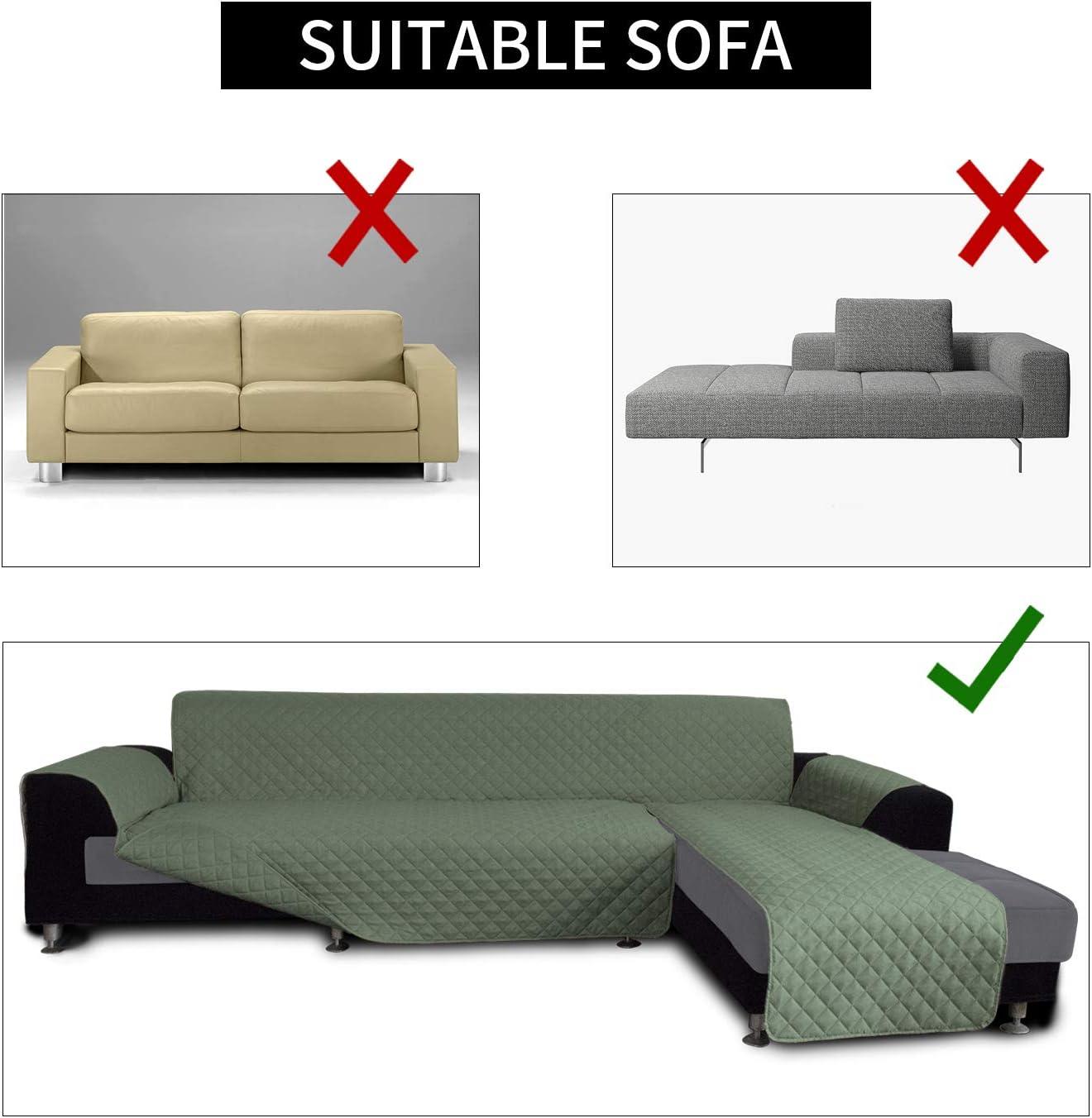 image:imageEasyGoing Sectional Couch Covers for Dogs L Shape Sofa Cover Reversible Sofa Slipcover Chaise Lounge Cover Furniture Protector Cover for Pets Dog Cat Large Dark GrayDark GrayGreyish GreenGreyish Green