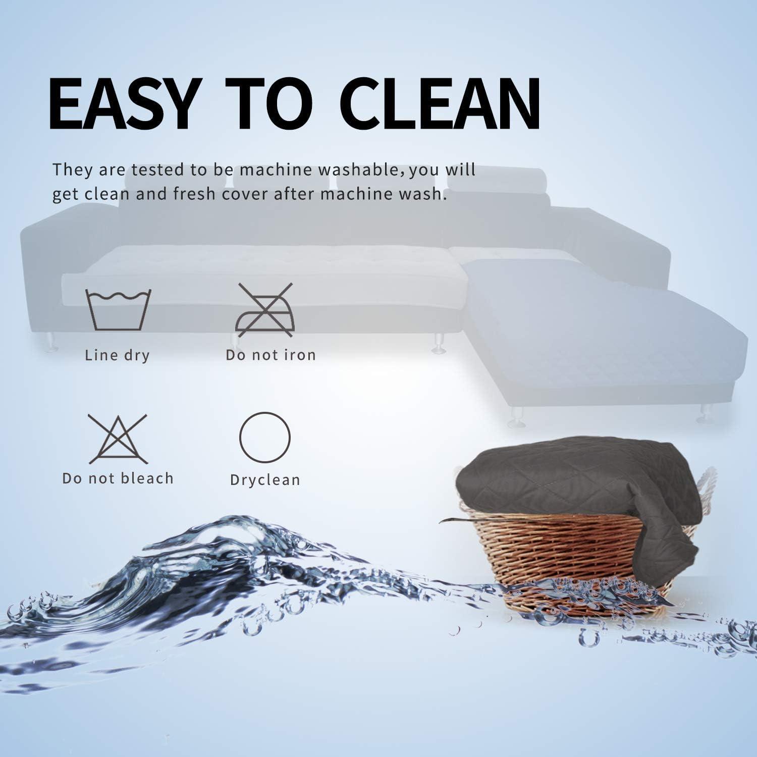 image:imageEasyGoing Sectional Couch Covers for Dogs L Shape Sofa Cover Reversible Sofa Slipcover Chaise Lounge Cover Furniture Protector Cover for Pets Dog Cat Large Dark GrayDark GrayDark GrayDark Gray