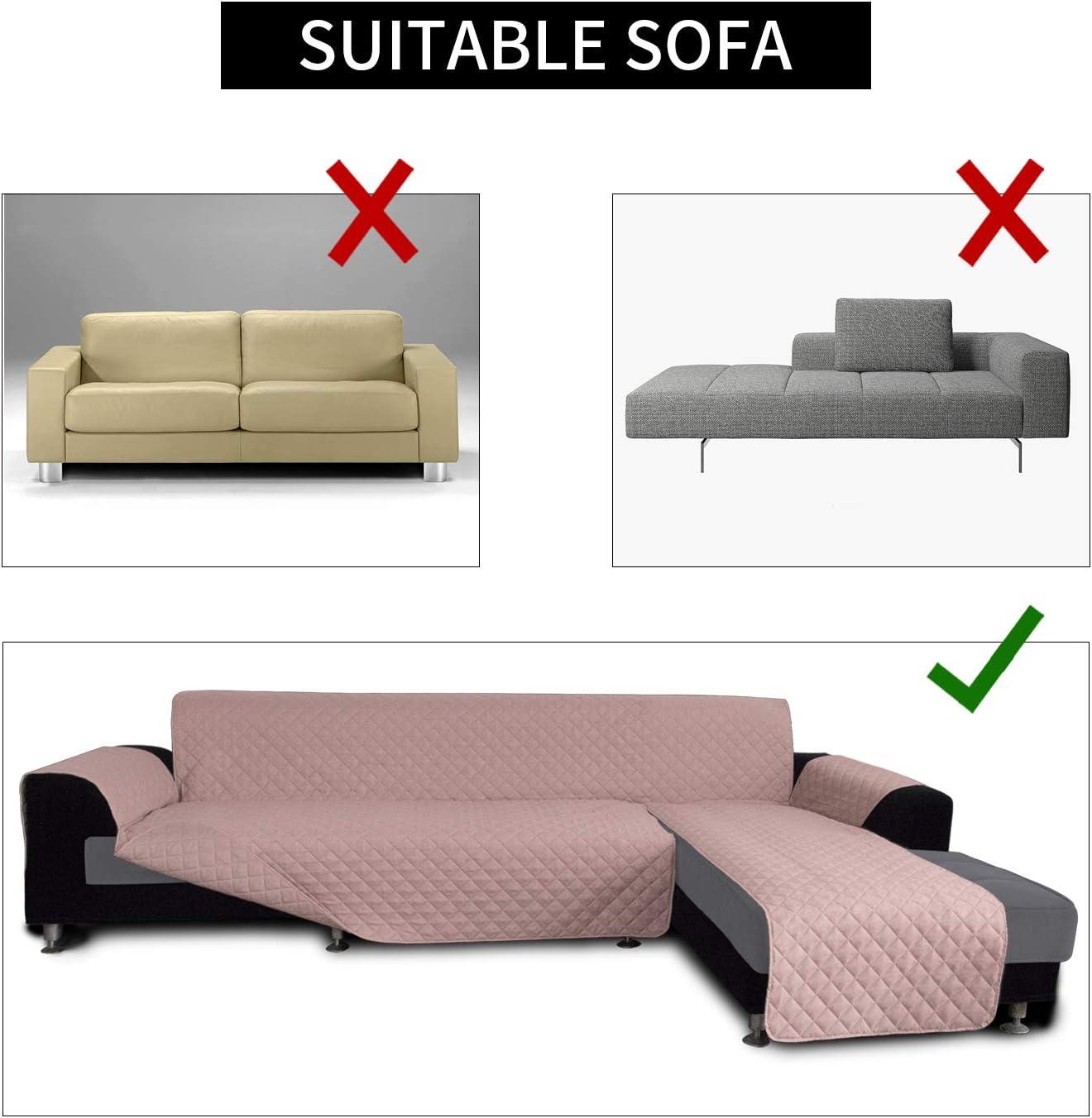 image:imageEasyGoing Sectional Couch Covers for Dogs L Shape Sofa Cover Reversible Sofa Slipcover Chaise Lounge Cover Furniture Protector Cover for Pets Dog Cat Large Dark GrayDark GrayPinkPink