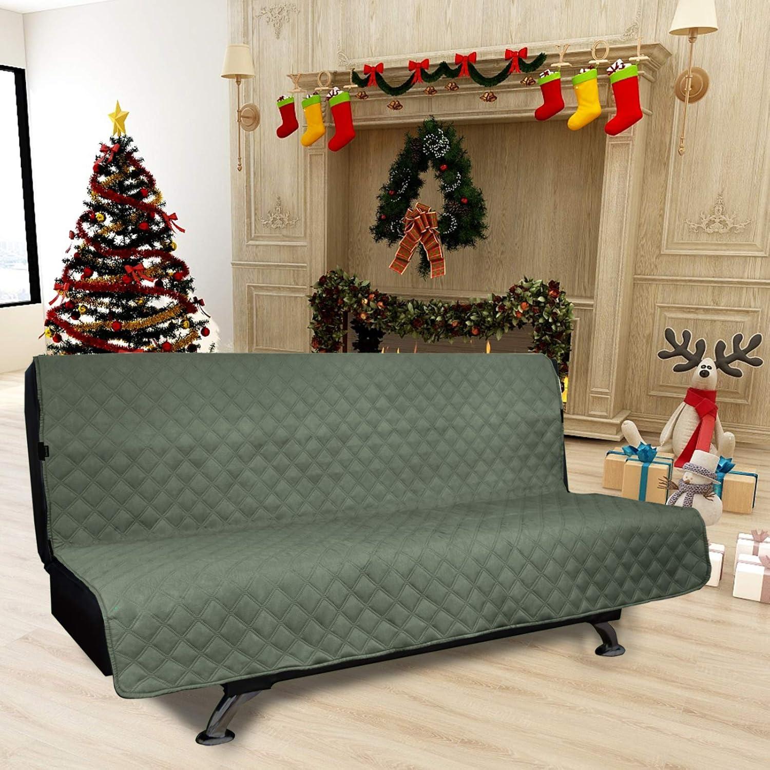 image:imageEasyGoing Sofa Slipcover Waterproof Couch Cover for 3 Cushion Couch Sofa Cover Furniture Protector Cover Pets Covers Washable NonSlip Fabric Pets Kids Children Dog Cat Sofa ChocolateGreyish Green