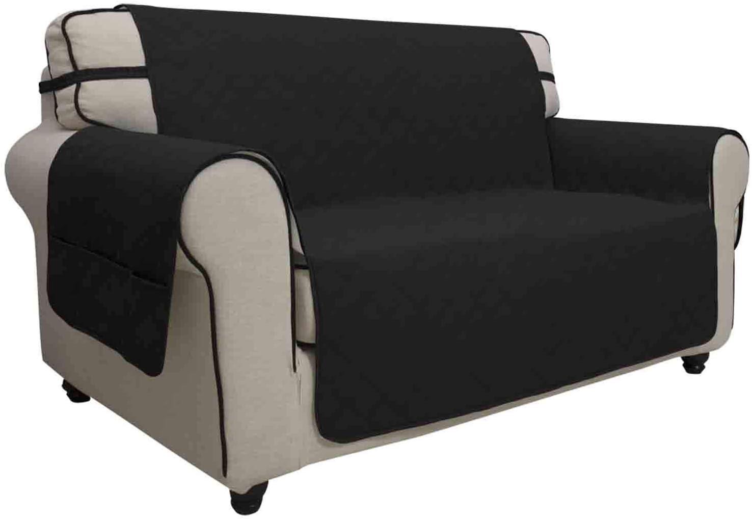 image:imageEasyGoing Sofa Slipcover Waterproof Couch Cover for 3 Cushion Couch Sofa Cover Furniture Protector Cover Pets Covers Washable NonSlip Fabric Pets Kids Children Dog Cat Sofa ChocolateBlack