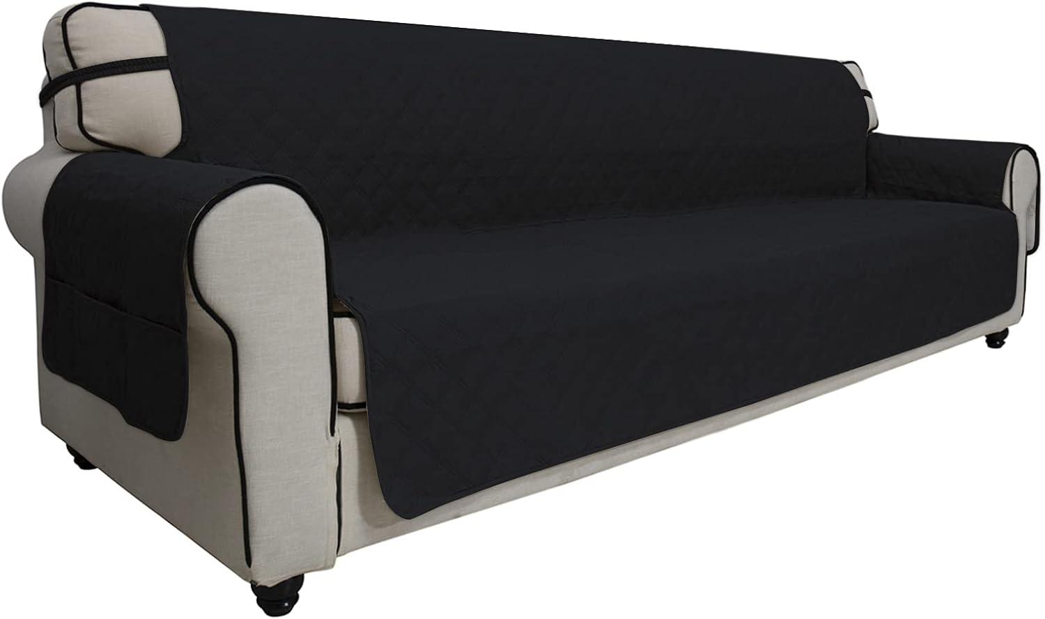image:imageEasyGoing Sofa Slipcover Waterproof Couch Cover for 3 Cushion Couch Sofa Cover Furniture Protector Cover Pets Covers Washable NonSlip Fabric Pets Kids Children Dog Cat Sofa ChocolateBlack