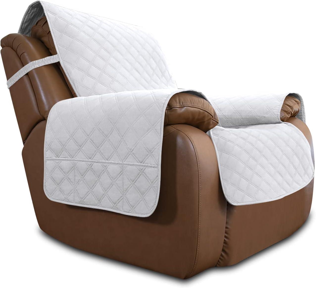 image:imageEasyGoing Sofa Slipcover Waterproof Couch Cover for 3 Cushion Couch Sofa Cover Furniture Protector Cover Pets Covers Washable NonSlip Fabric Pets Kids Children Dog Cat Sofa ChocolateWhite