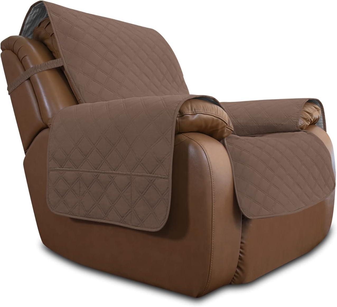 image:imageEasyGoing Sofa Slipcover Waterproof Couch Cover for 3 Cushion Couch Sofa Cover Furniture Protector Cover Pets Covers Washable NonSlip Fabric Pets Kids Children Dog Cat Sofa ChocolateBrown