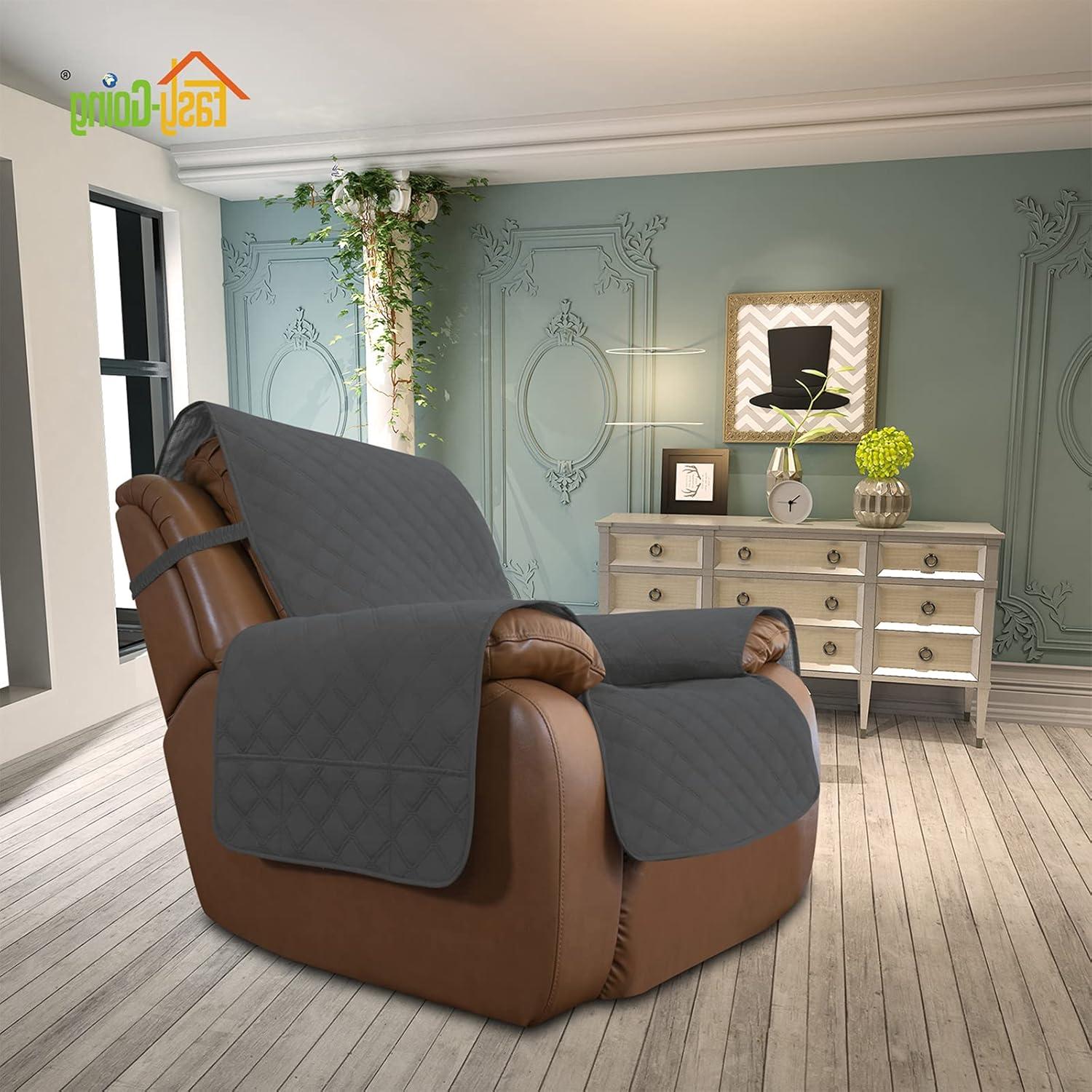 image:imageEasyGoing Sofa Slipcover Waterproof Couch Cover for 3 Cushion Couch Sofa Cover Furniture Protector Cover Pets Covers Washable NonSlip Fabric Pets Kids Children Dog Cat Sofa ChocolateDark Gray