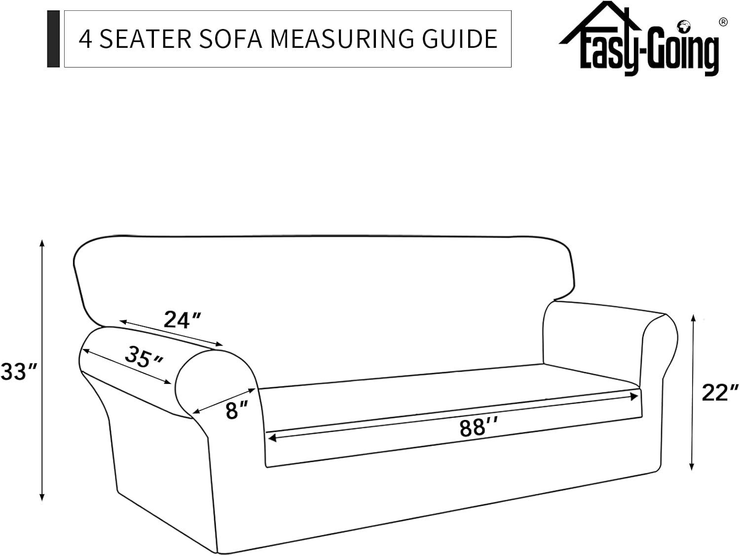 image:imageEasyGoing Sofa Slipcover Waterproof Couch Cover for 3 Cushion Couch Sofa Cover Furniture Protector Cover Pets Covers Washable NonSlip Fabric Pets Kids Children Dog Cat Sofa ChocolateBlack