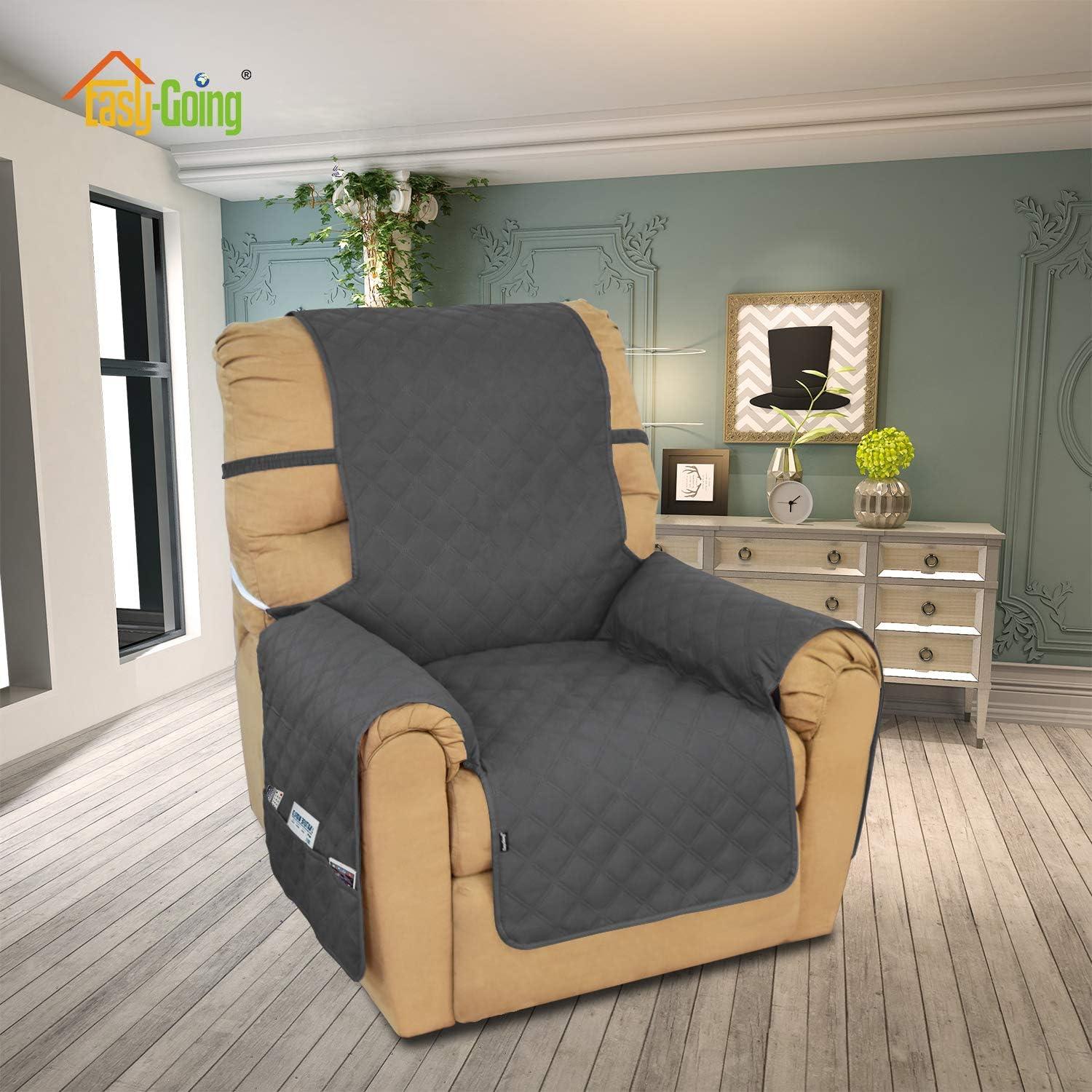 image:imageEasyGoing Sofa Slipcover Waterproof Couch Cover for 3 Cushion Couch Sofa Cover Furniture Protector Cover Pets Covers Washable NonSlip Fabric Pets Kids Children Dog Cat Sofa ChocolateDark Gray
