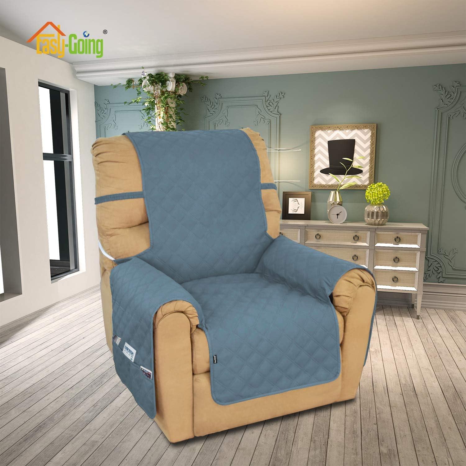 image:imageEasyGoing Sofa Slipcover Waterproof Couch Cover for 3 Cushion Couch Sofa Cover Furniture Protector Cover Pets Covers Washable NonSlip Fabric Pets Kids Children Dog Cat Sofa ChocolateLight Blue