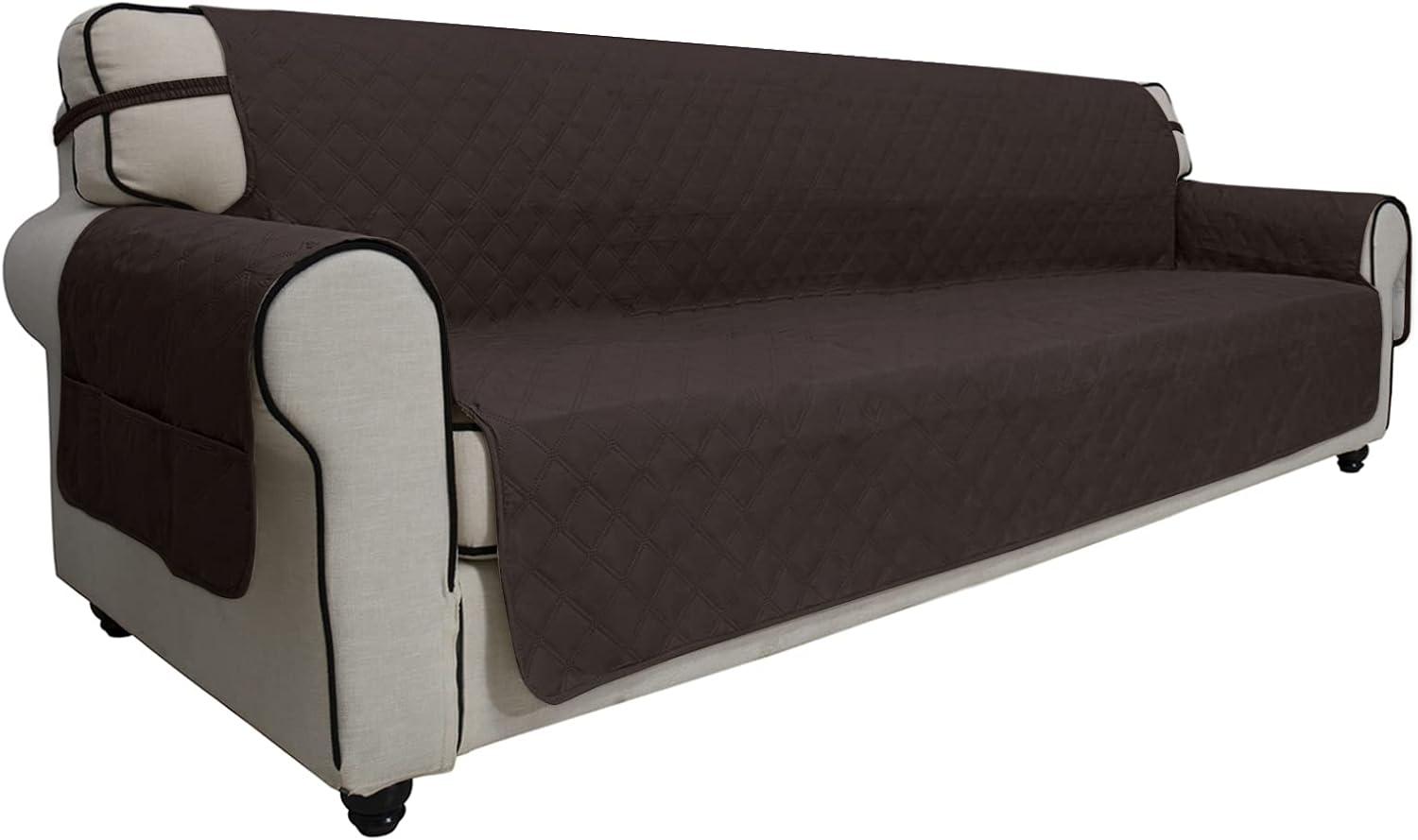 image:imageEasyGoing Sofa Slipcover Waterproof Couch Cover for 3 Cushion Couch Sofa Cover Furniture Protector Cover Pets Covers Washable NonSlip Fabric Pets Kids Children Dog Cat Sofa ChocolateChocolate