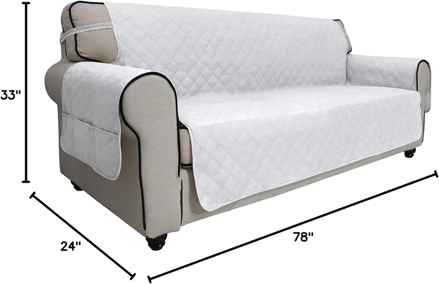 image:imageEasyGoing Sofa Slipcover Waterproof Couch Cover for 3 Cushion Couch Sofa Cover Furniture Protector Cover Pets Covers Washable NonSlip Fabric Pets Kids Children Dog Cat Sofa ChocolateWhite