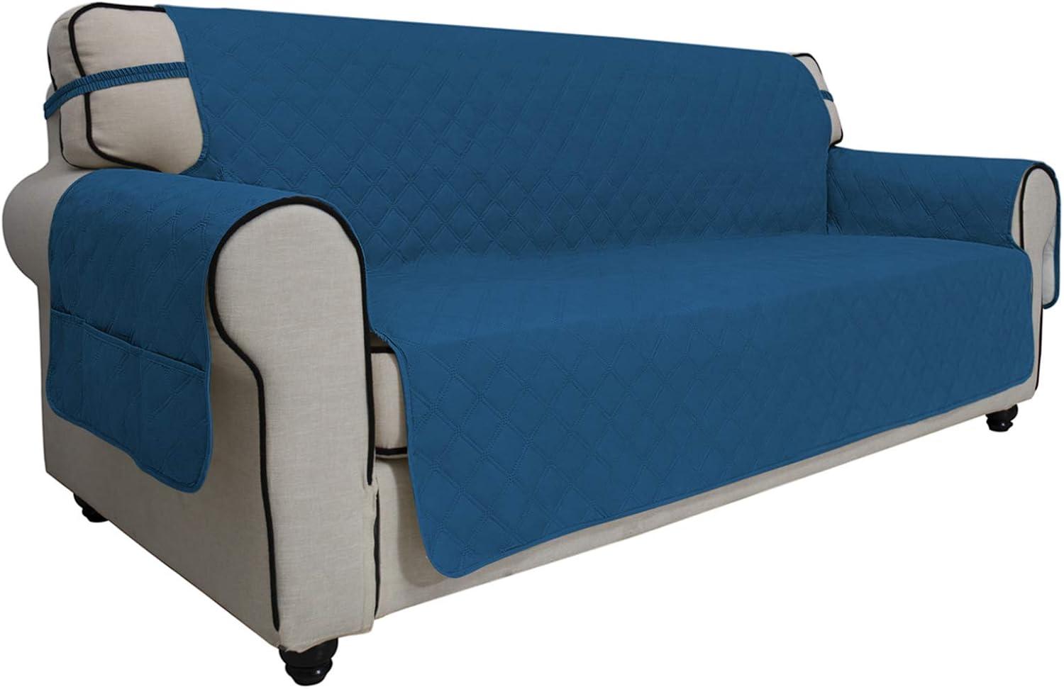 image:imageEasyGoing Sofa Slipcover Waterproof Couch Cover for 3 Cushion Couch Sofa Cover Furniture Protector Cover Pets Covers Washable NonSlip Fabric Pets Kids Children Dog Cat Sofa ChocolatePeacock Blue