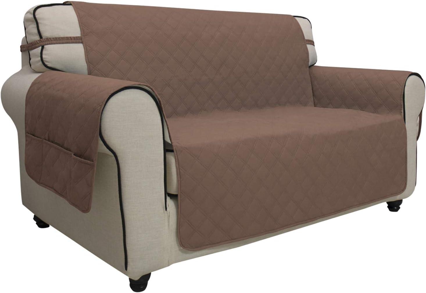 image:imageEasyGoing Sofa Slipcover Waterproof Couch Cover for 3 Cushion Couch Sofa Cover Furniture Protector Cover Pets Covers Washable NonSlip Fabric Pets Kids Children Dog Cat Sofa ChocolateBrown