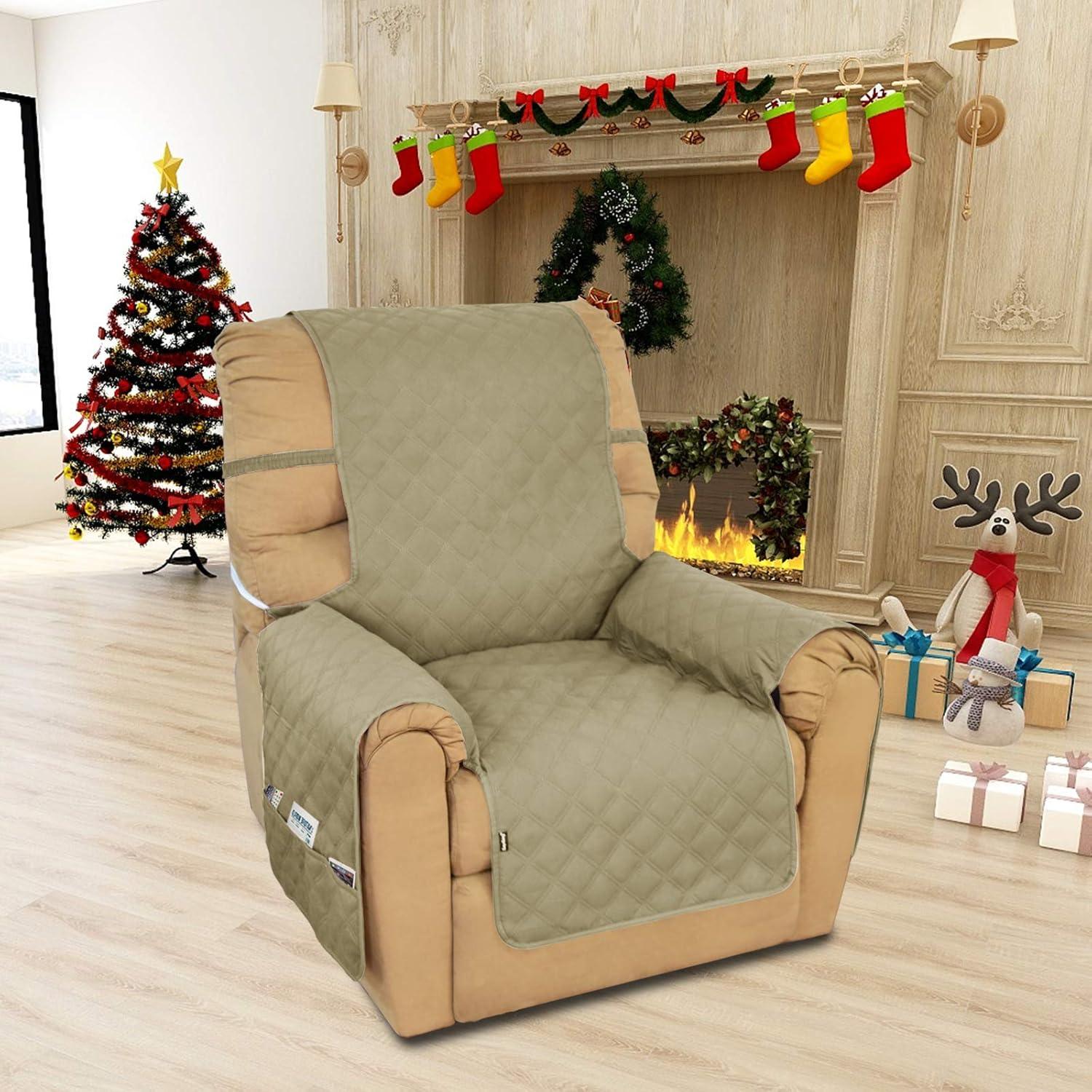 image:imageEasyGoing Sofa Slipcover Waterproof Couch Cover for 3 Cushion Couch Sofa Cover Furniture Protector Cover Pets Covers Washable NonSlip Fabric Pets Kids Children Dog Cat Sofa ChocolateSand