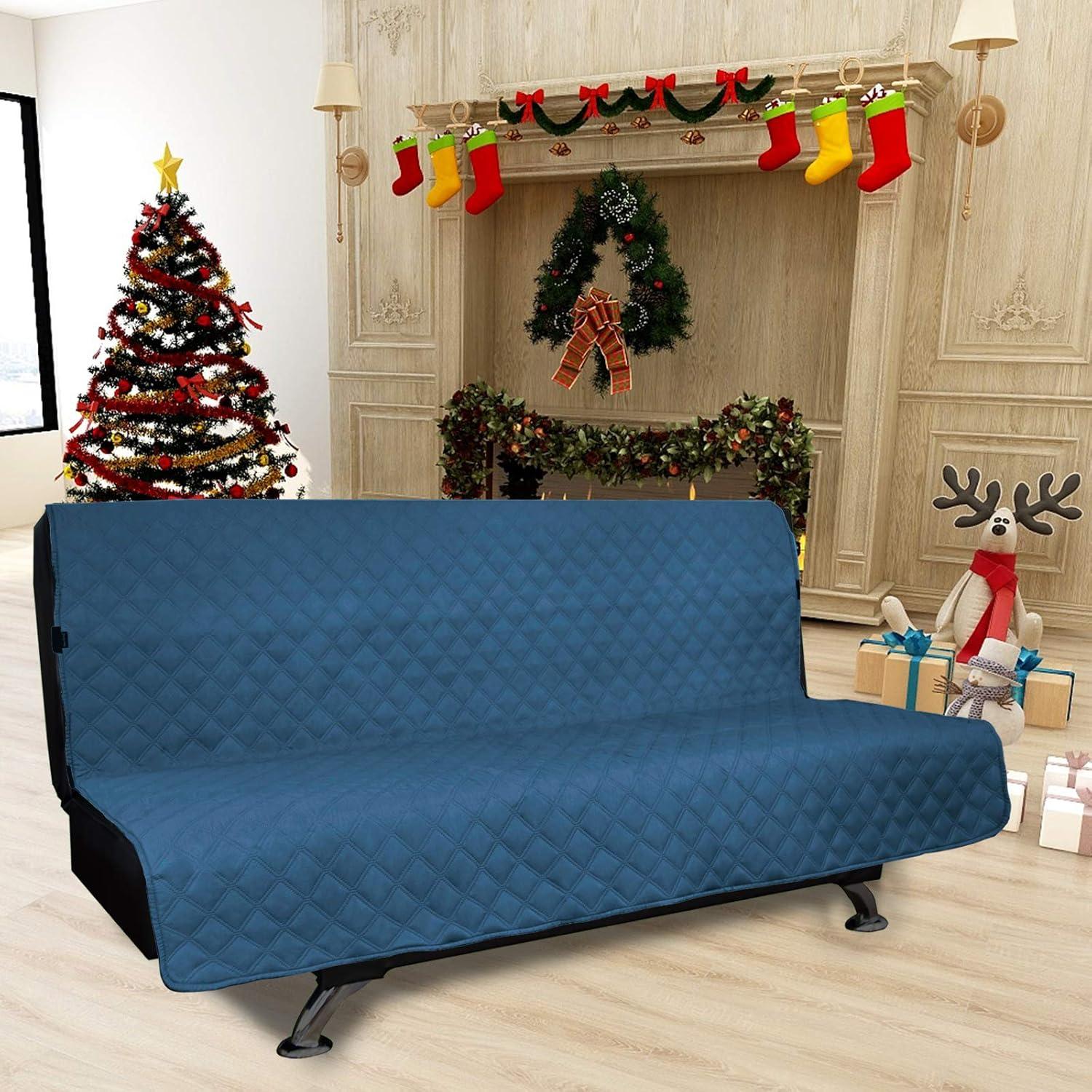 image:imageEasyGoing Sofa Slipcover Waterproof Couch Cover for 3 Cushion Couch Sofa Cover Furniture Protector Cover Pets Covers Washable NonSlip Fabric Pets Kids Children Dog Cat Sofa ChocolatePeacock Blue