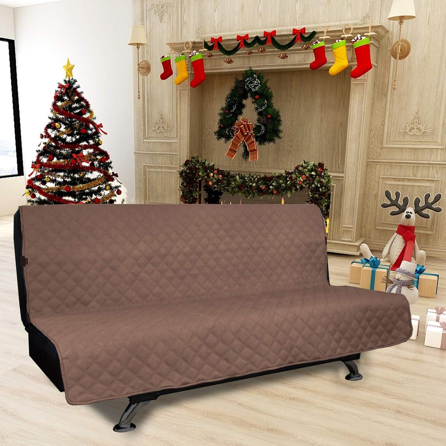 image:imageEasyGoing Sofa Slipcover Waterproof Couch Cover for 3 Cushion Couch Sofa Cover Furniture Protector Cover Pets Covers Washable NonSlip Fabric Pets Kids Children Dog Cat Sofa ChocolateBrown